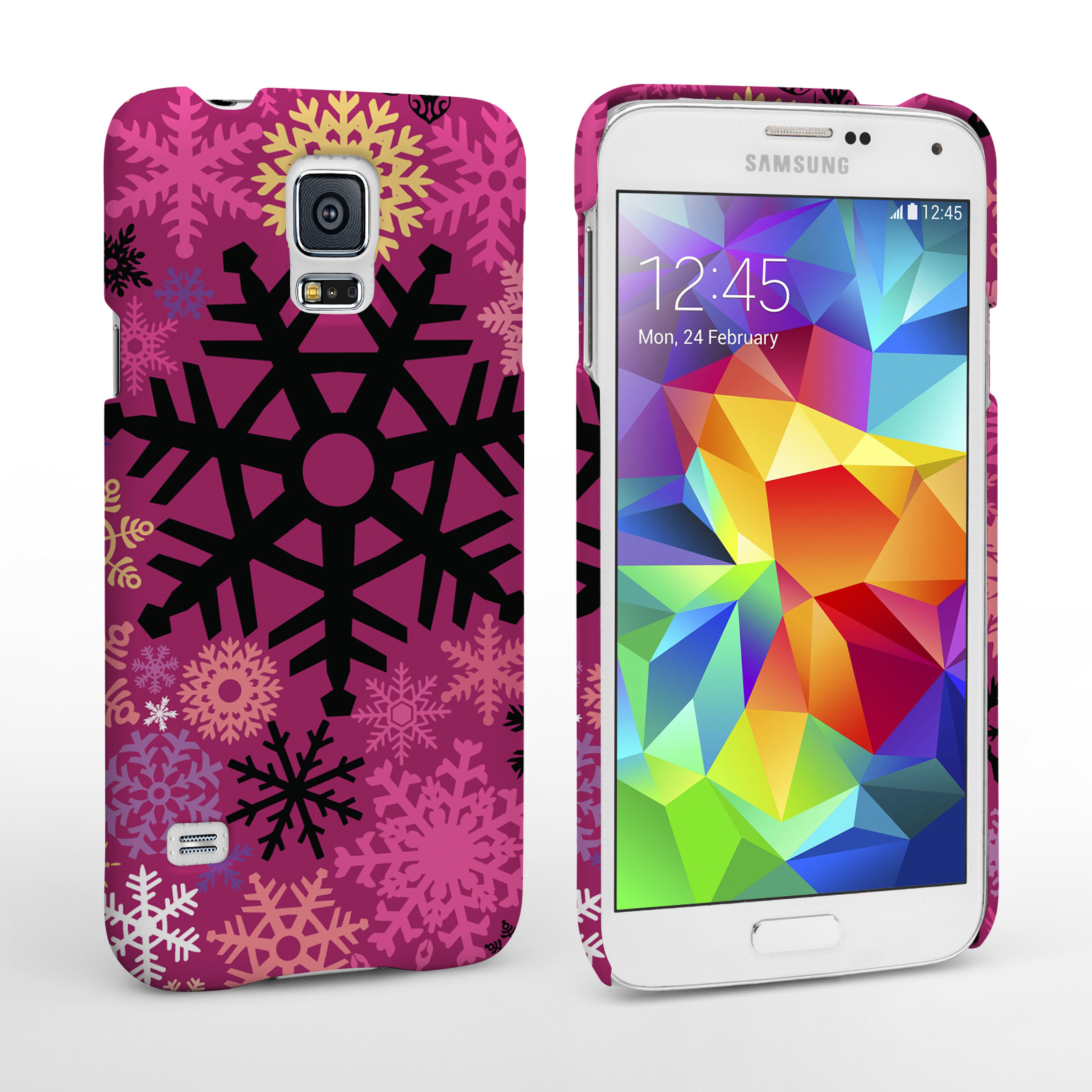 Caseflex Samsung Galaxy S5 Christmas Winter Snowflake Hard Case Burgundy
