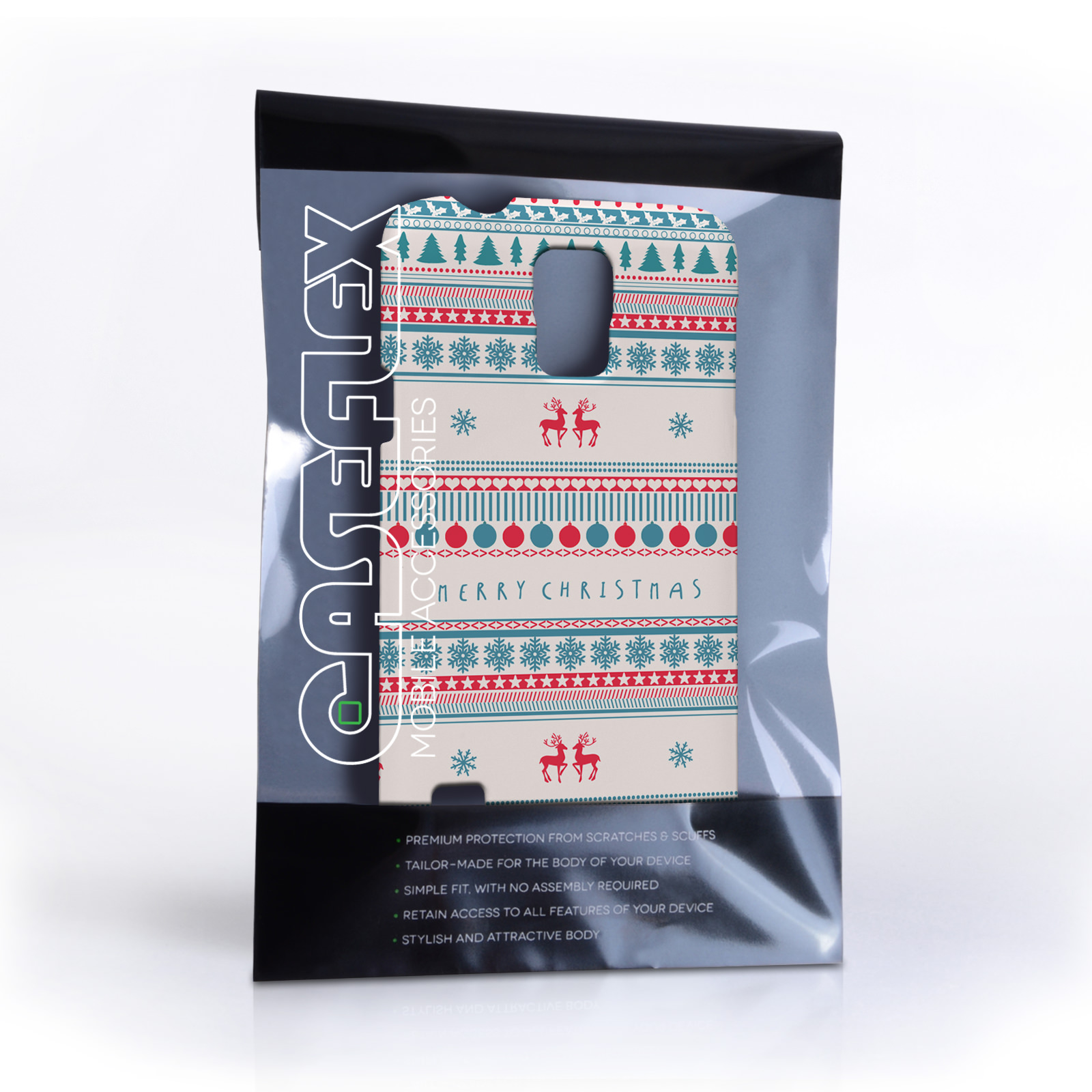 Caseflex Samsung Galaxy S5 Merry Christmas Reindeer Snowflake Pattern Hard Case