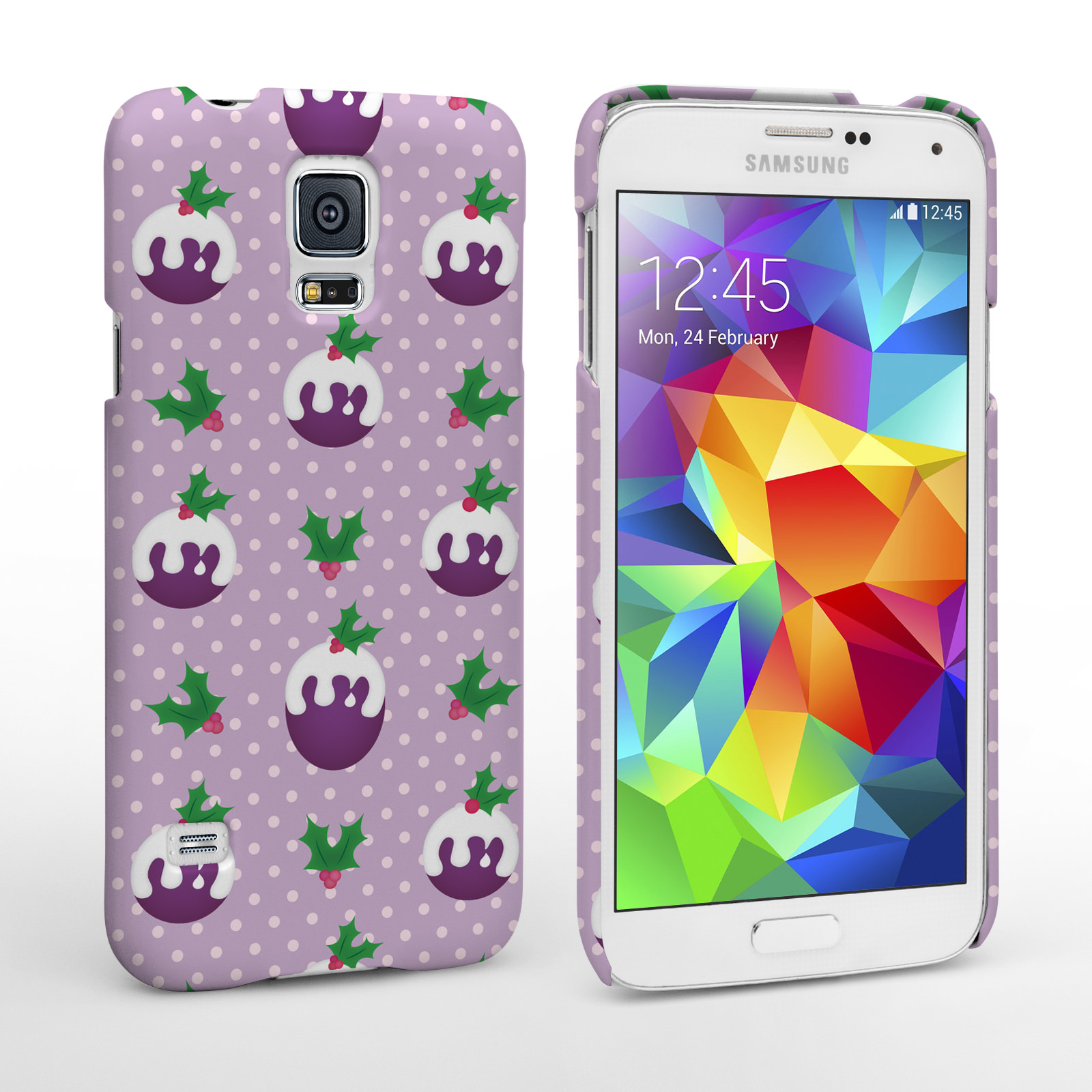 Caseflex Samsung Galaxy S5 Christmas Pudding Hard Case - Purple