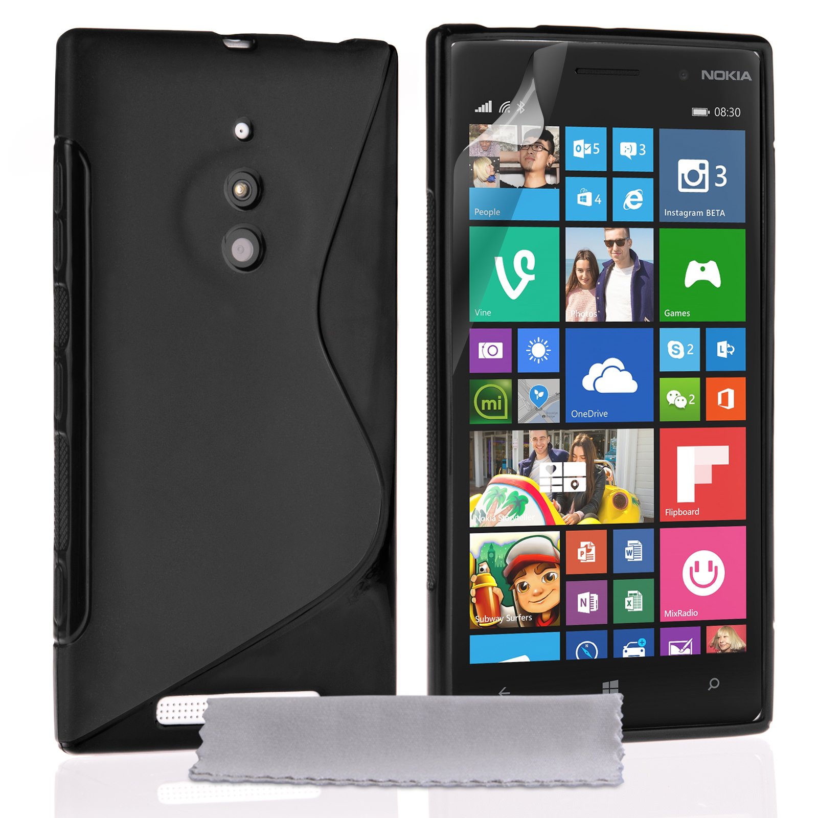 Caseflex Nokia Lumia 830 Silicone Gel S-Line Case - Black