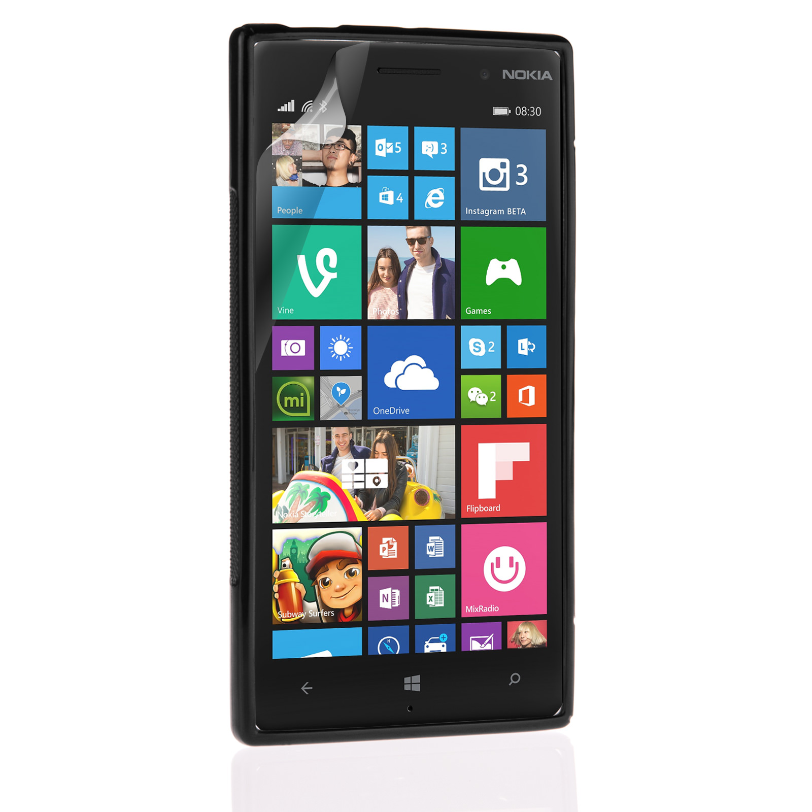 Caseflex Nokia Lumia 830 Silicone Gel S-Line Case - Black