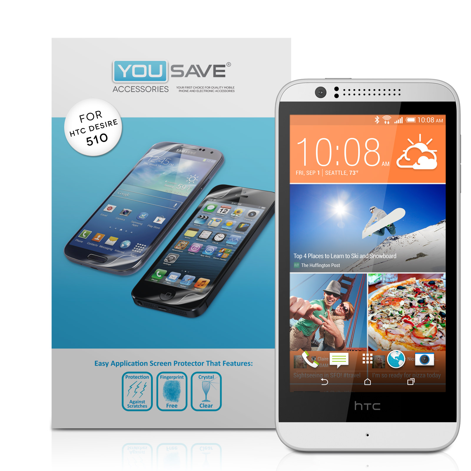 YouSave Accessories HTC Desire 510 Screen Protectors x3