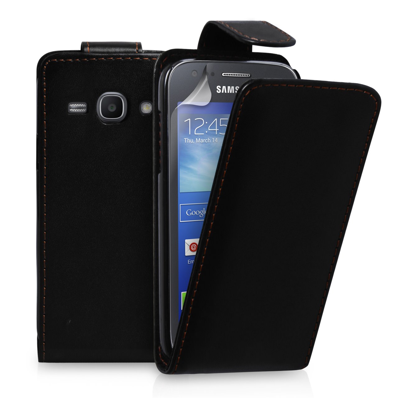 YouSave Samsung Galaxy Ace 3 Leather-Effect Flip Case - Black