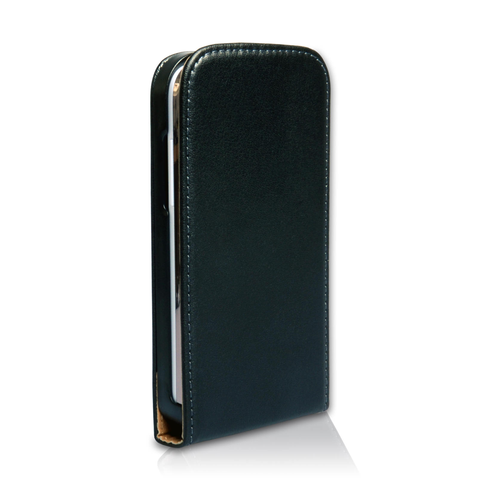 Caseflex Samsung Galaxy Ace 3 Real Leather Flip Case - Black