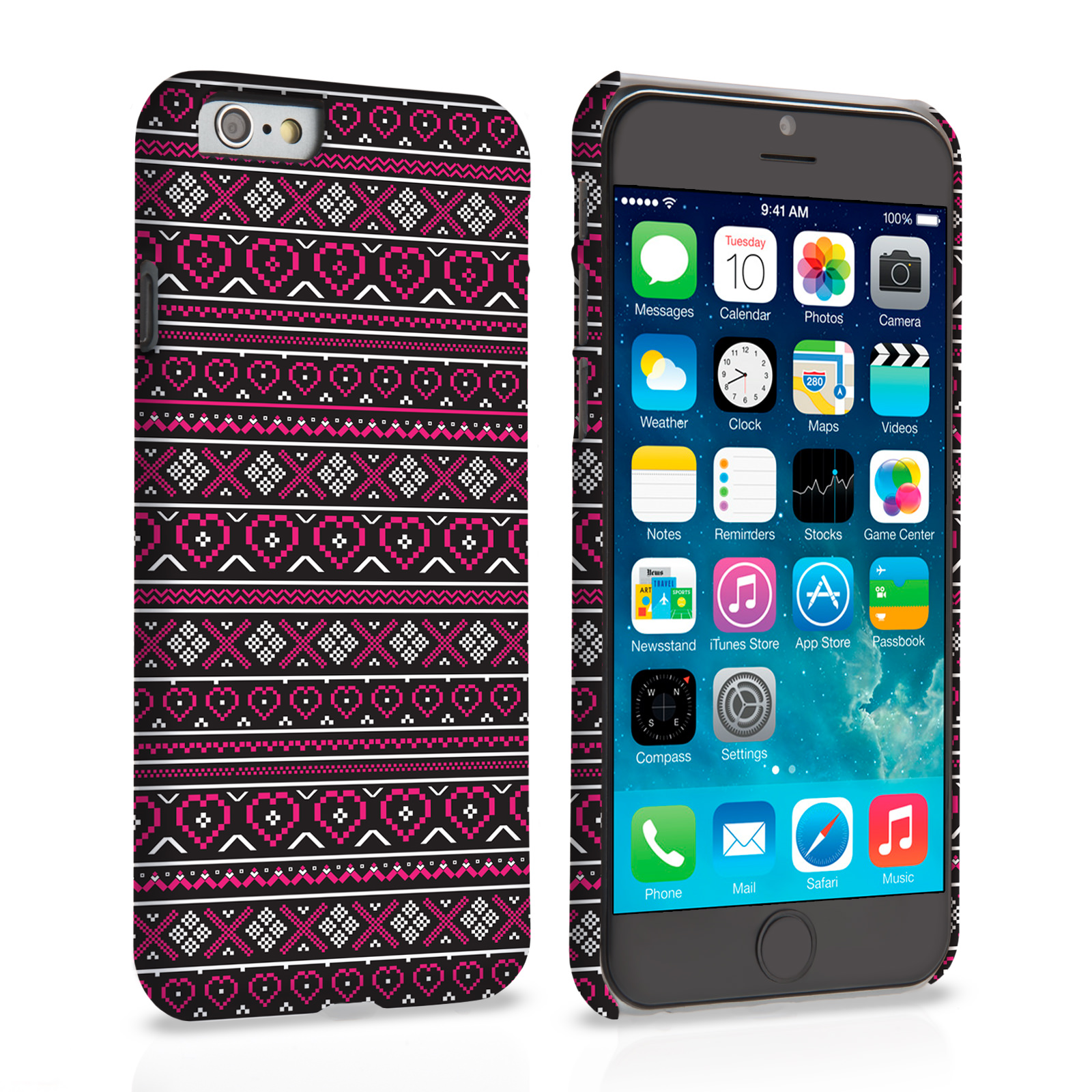 Caseflex iPhone 6 and 6s Case Fair Isle Heart Case - Red