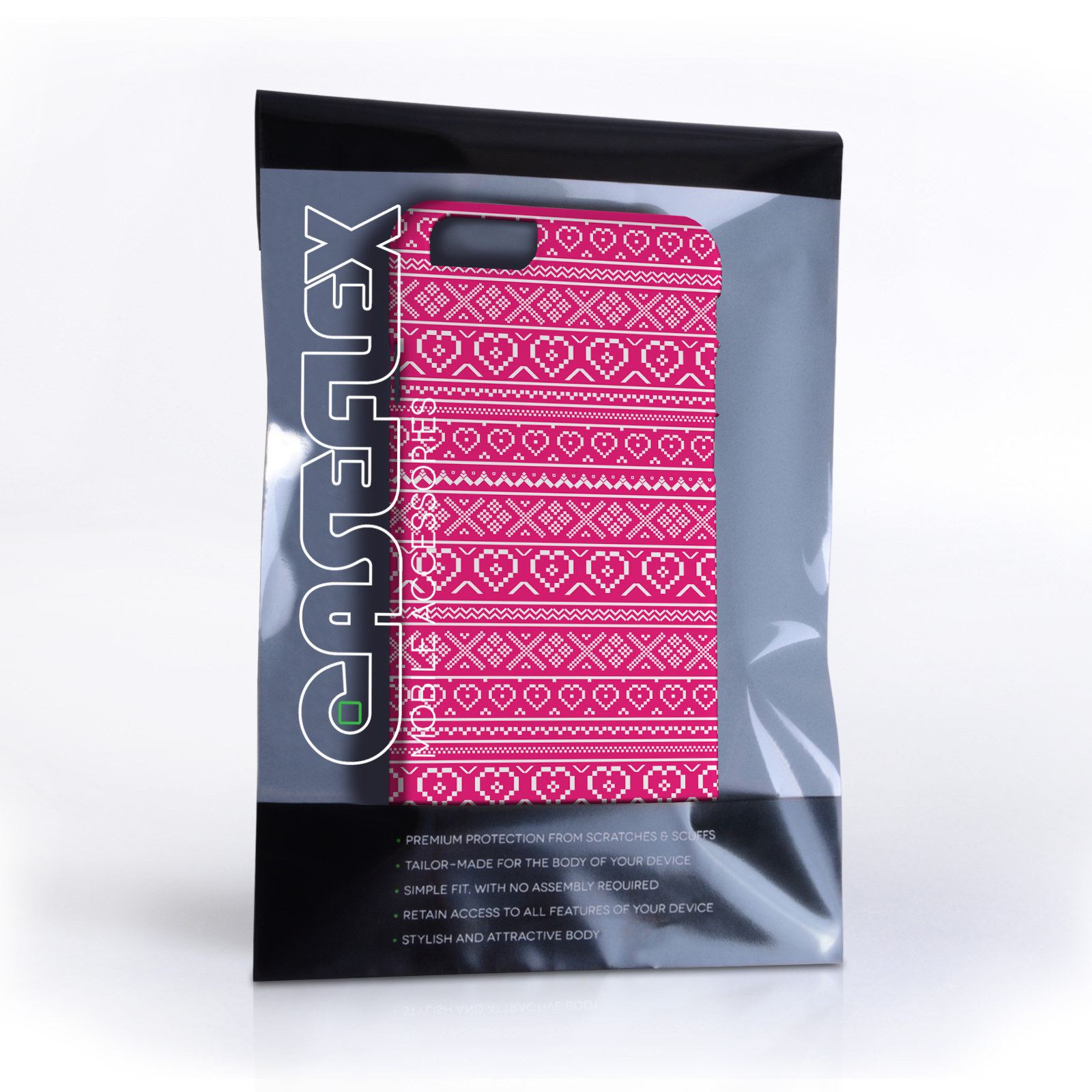 Caseflex iPhone 6 and 6s Case Fair Isle Heart Case - Pink