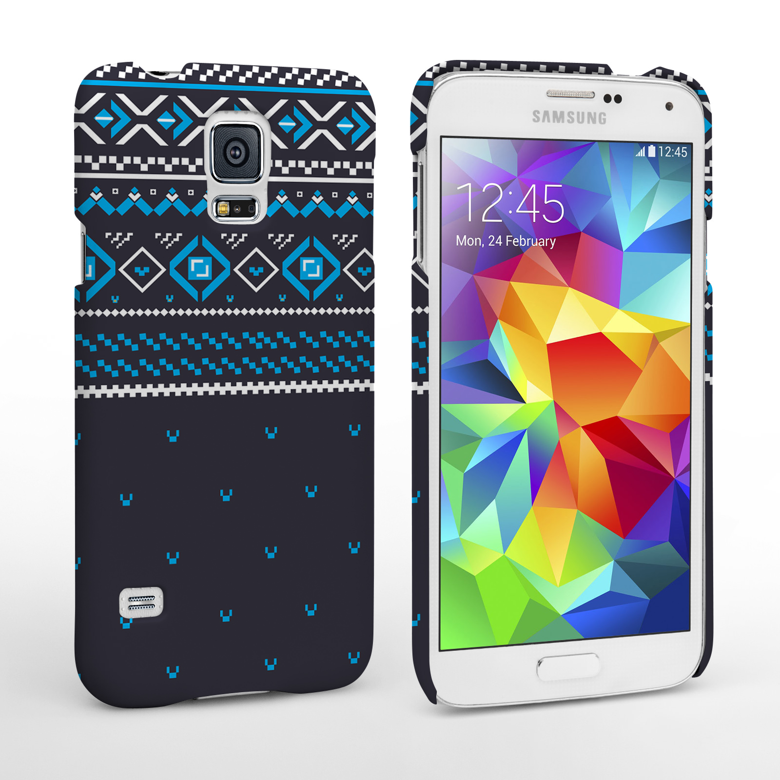 Caseflex Samsung Galaxy S5 Case Fair Isle Jumper Case - Blue