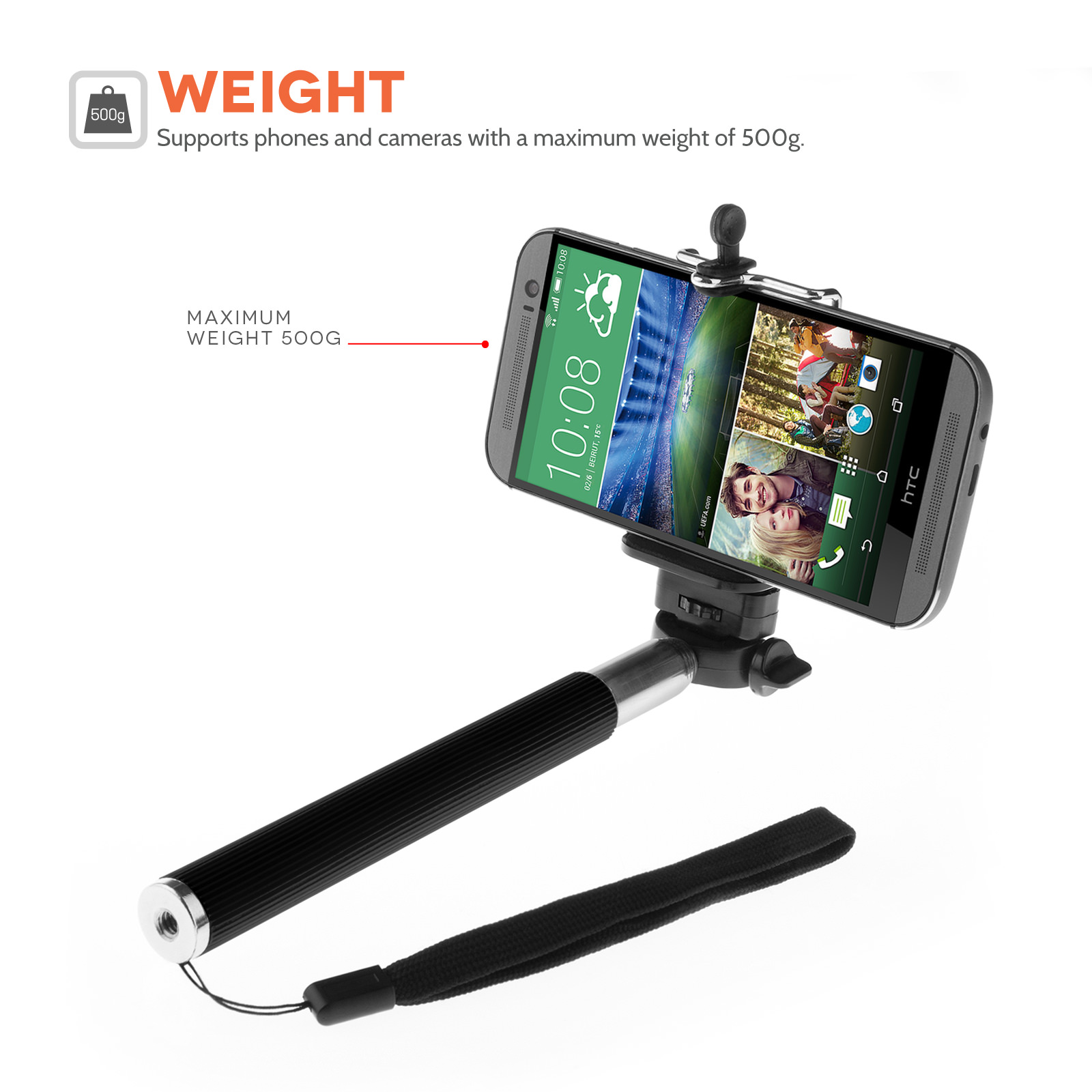 YouSave Selfie Stick for Mobile Phones with Bluetooth Remote