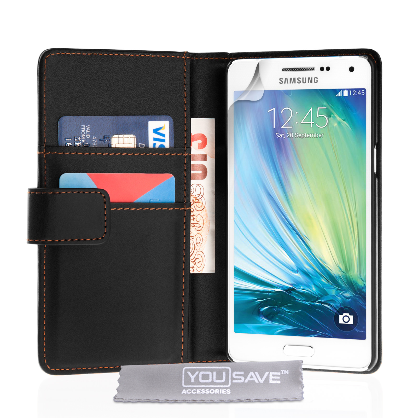 YouSave Samsung Galaxy A5 Leather-Effect Wallet Case - Black