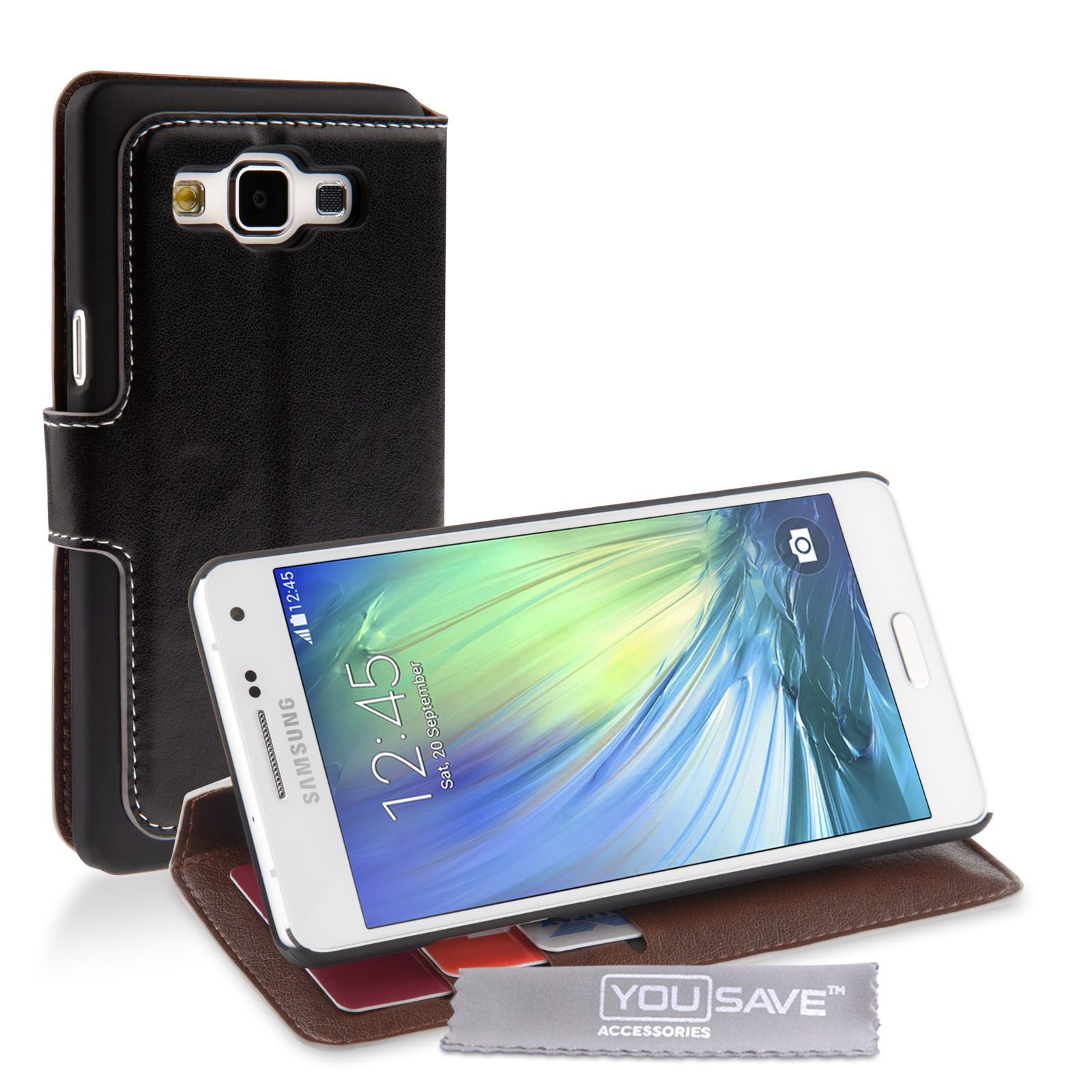 YouSave Samsung Galaxy A5 Leather-Effect Stand Wallet Case - Black