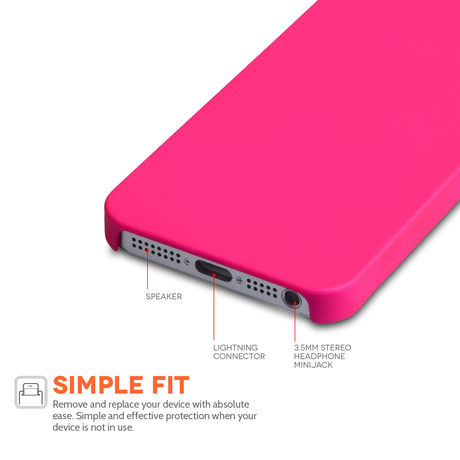 YouSave Accessories iPhone 5 / 5S Hard Hybrid Case - Hot Pink