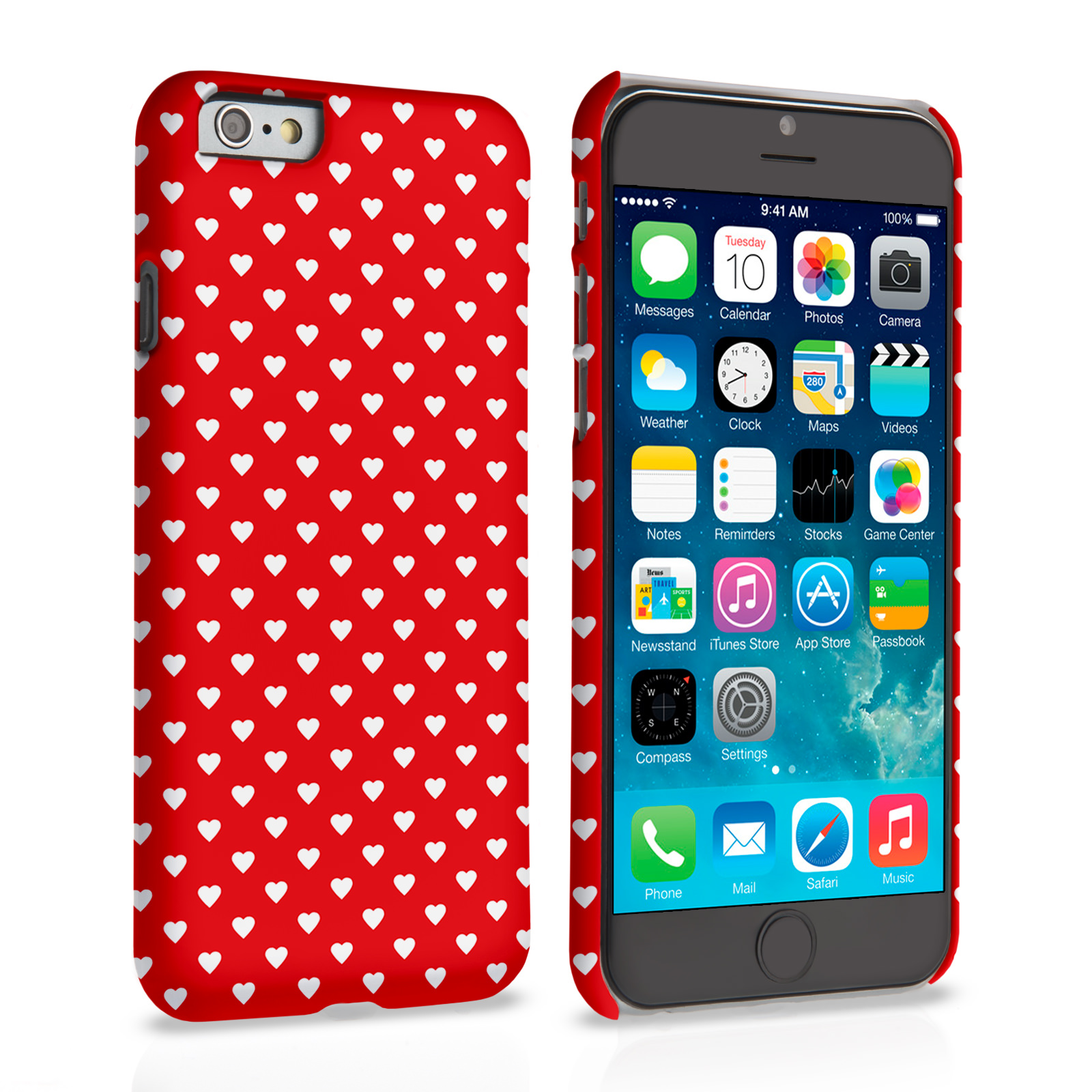 Caseflex iPhone 6 and 6s Cute Hearts Case - Red