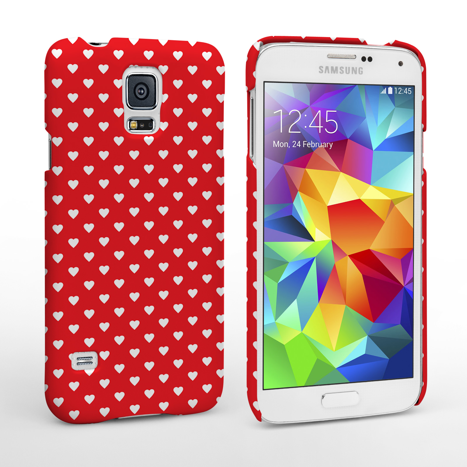 Caseflex Samsung Galaxy S5 Cute Hearts Case - Red