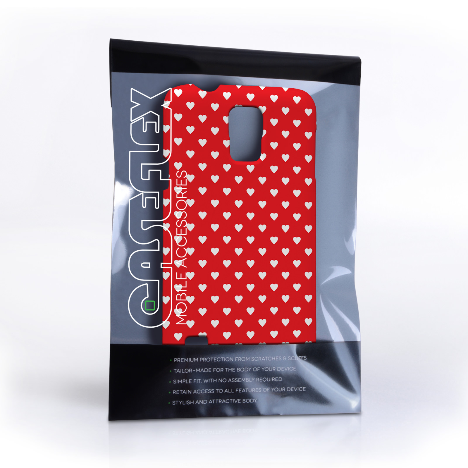Caseflex Samsung Galaxy S5 Cute Hearts Case - Red