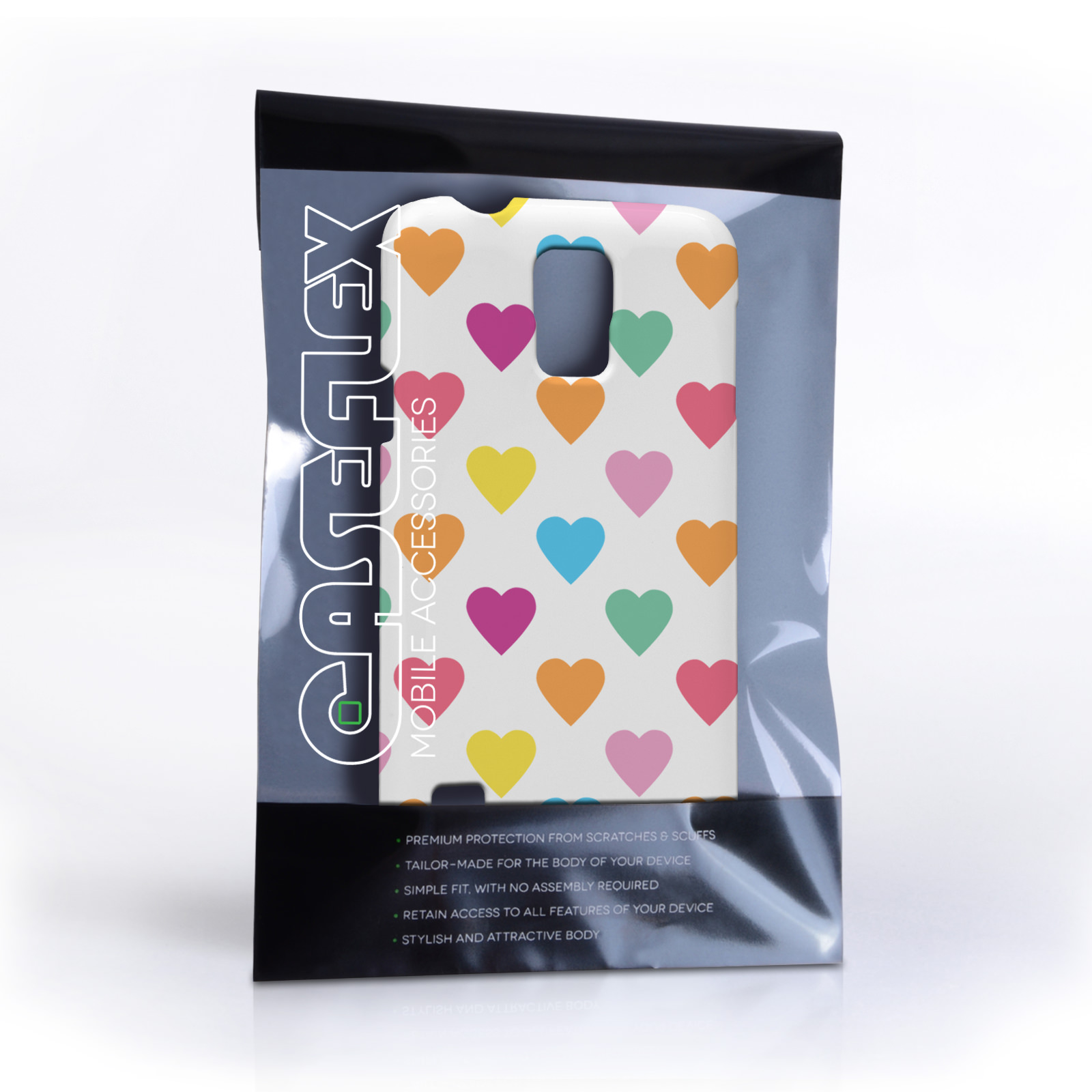 Caseflex Samsung Galaxy S5 Polka Hearts Pastel Case