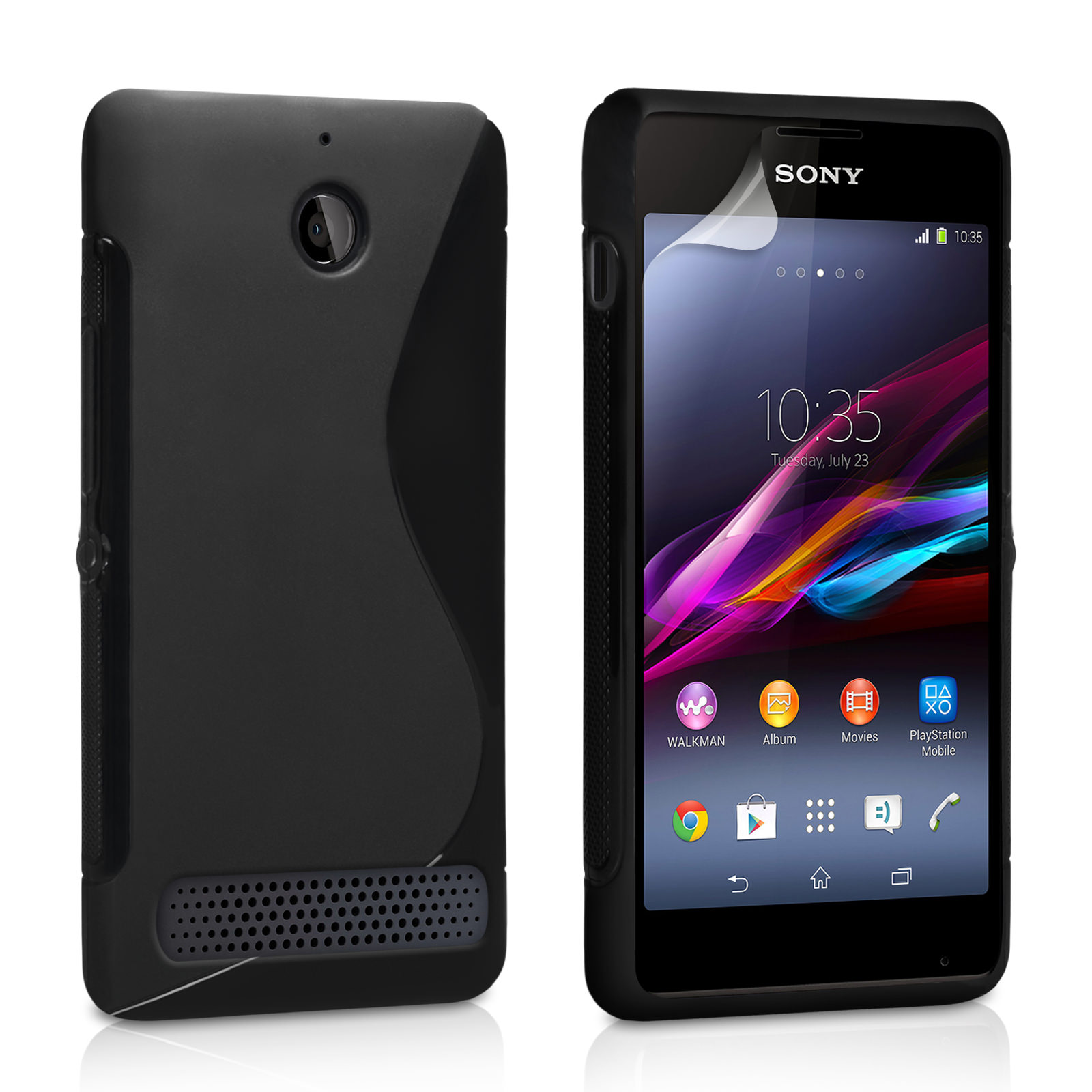 Caseflex Sony Xperia E1 Silicone Gel S-Line Case - Black