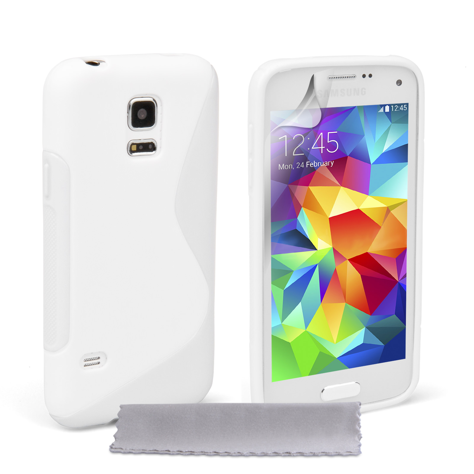 Caseflex Samsung Galaxy S5 Mini Silicone Gel S-Line Case - White