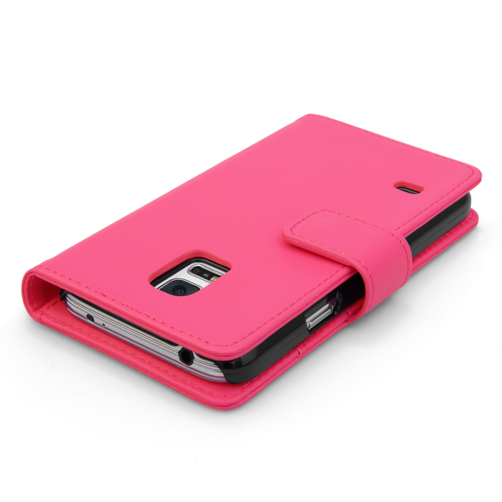 YouSave Samsung Galaxy S5 Mini Leather-Effect Wallet Case - Hot Pink