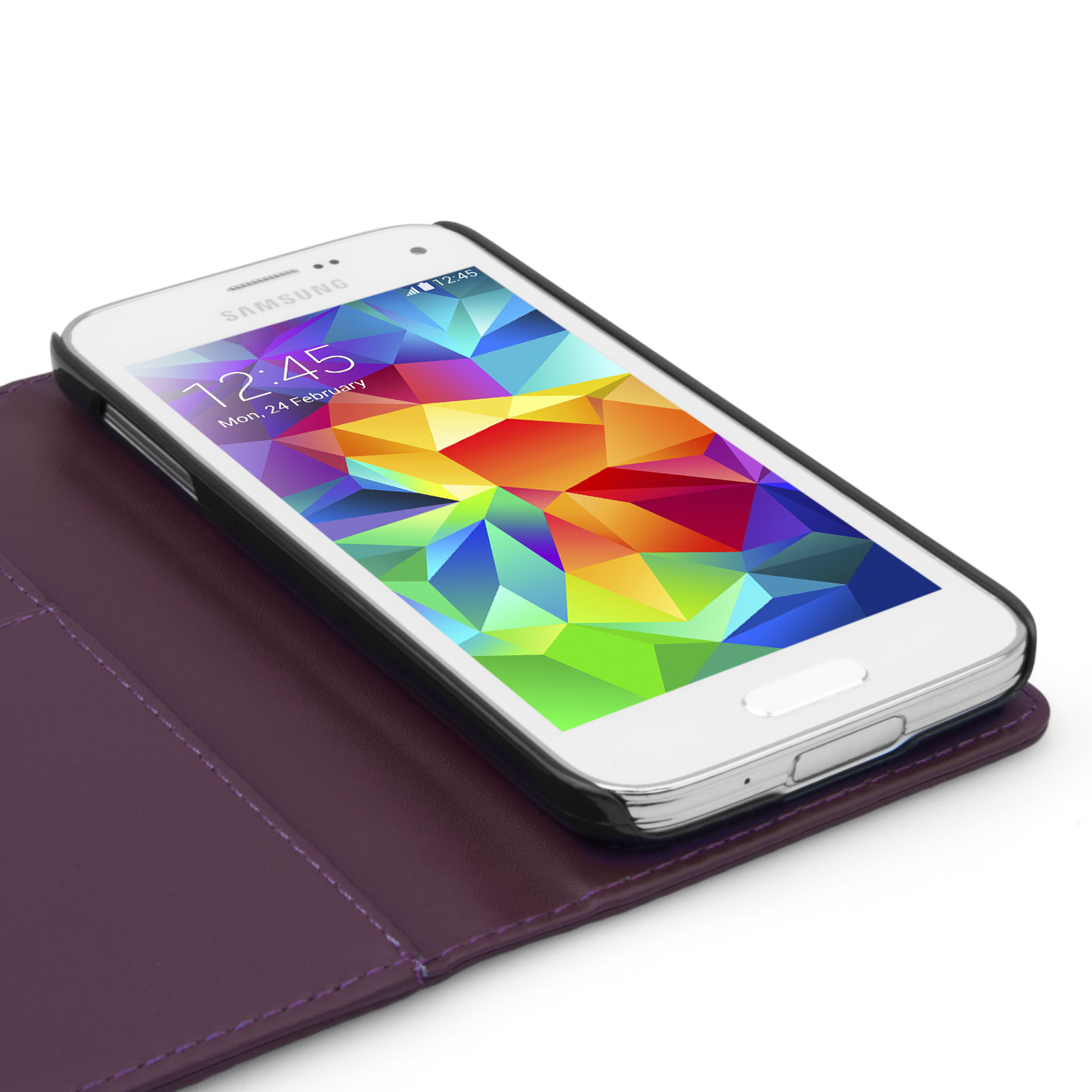 YouSave Samsung Galaxy S5 Mini Leather-Effect Wallet Case - Purple