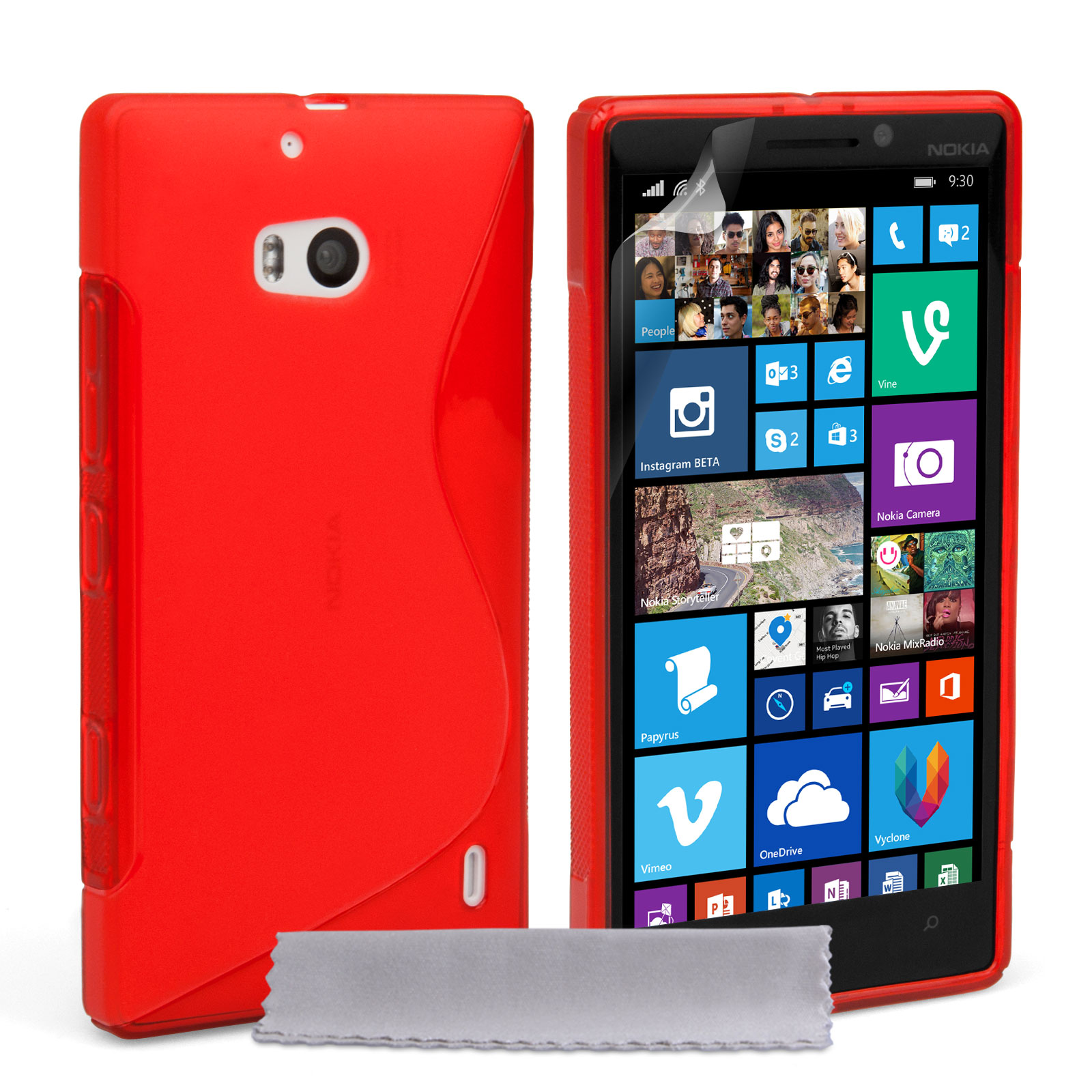 Caseflex Nokia Lumia 930 Silicone Gel S-Line Case - Red