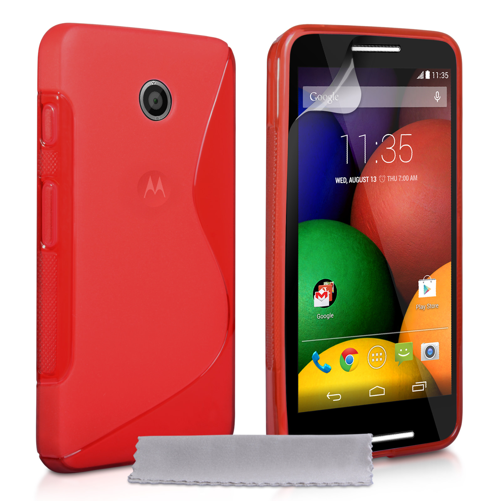 Caseflex Motorola Moto E Silicone Gel S-Line Case - Red