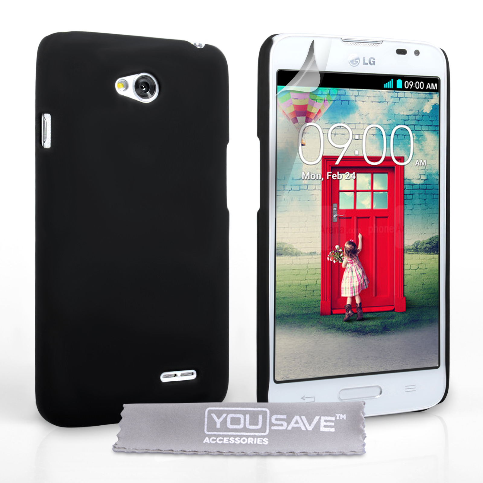YouSave Accessories LG L90 Hard Hybrid Case - Black