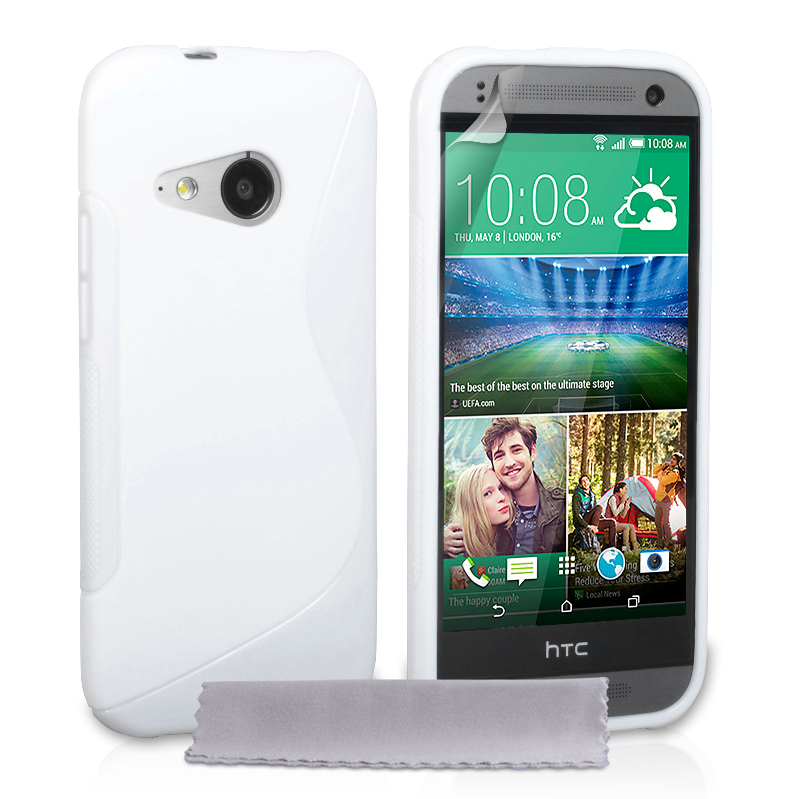 Caseflex HTC One Mini 2 Silicone Gel S-Line Case - White