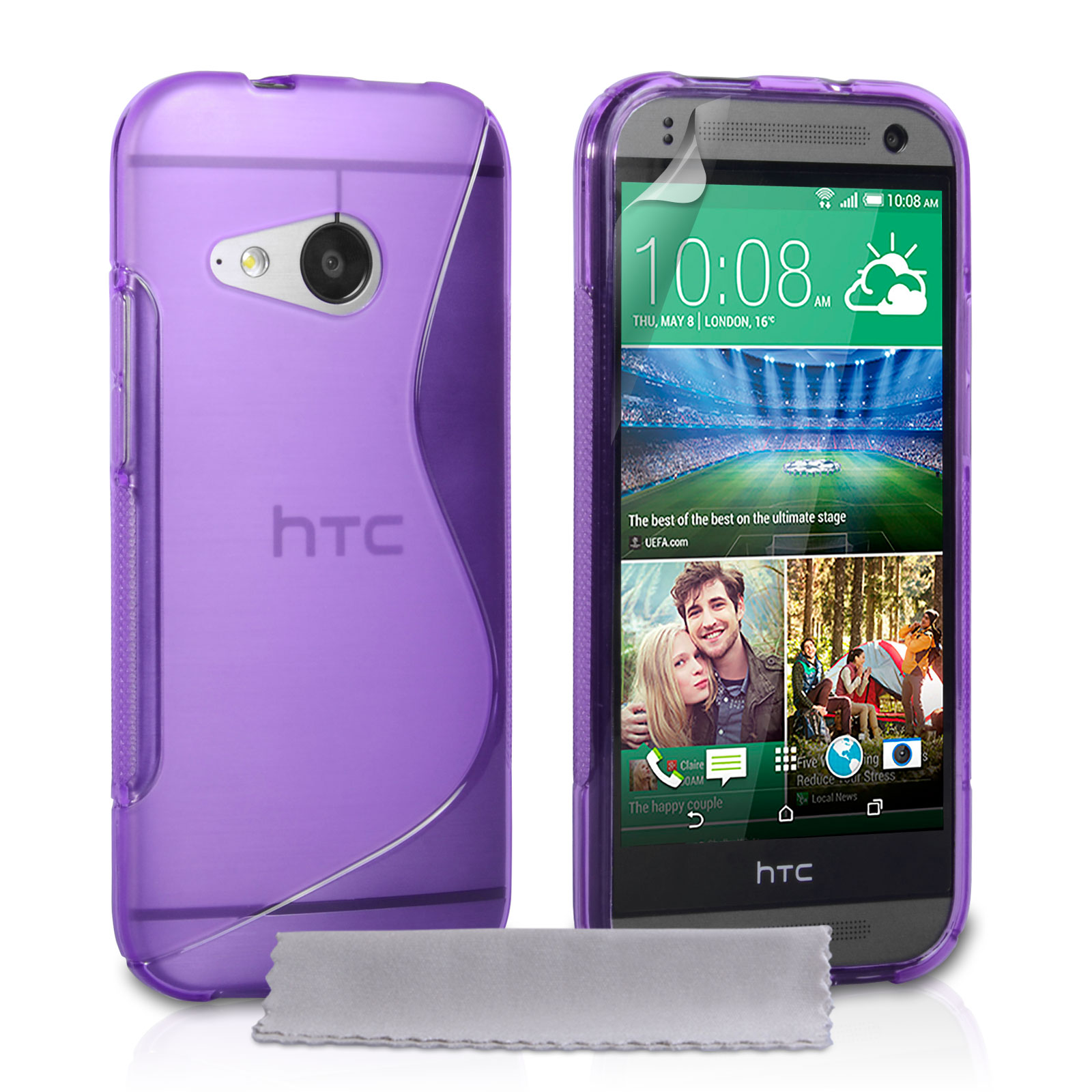 Caseflex HTC One Mini 2 Silicone Gel S-Line Case - Purple