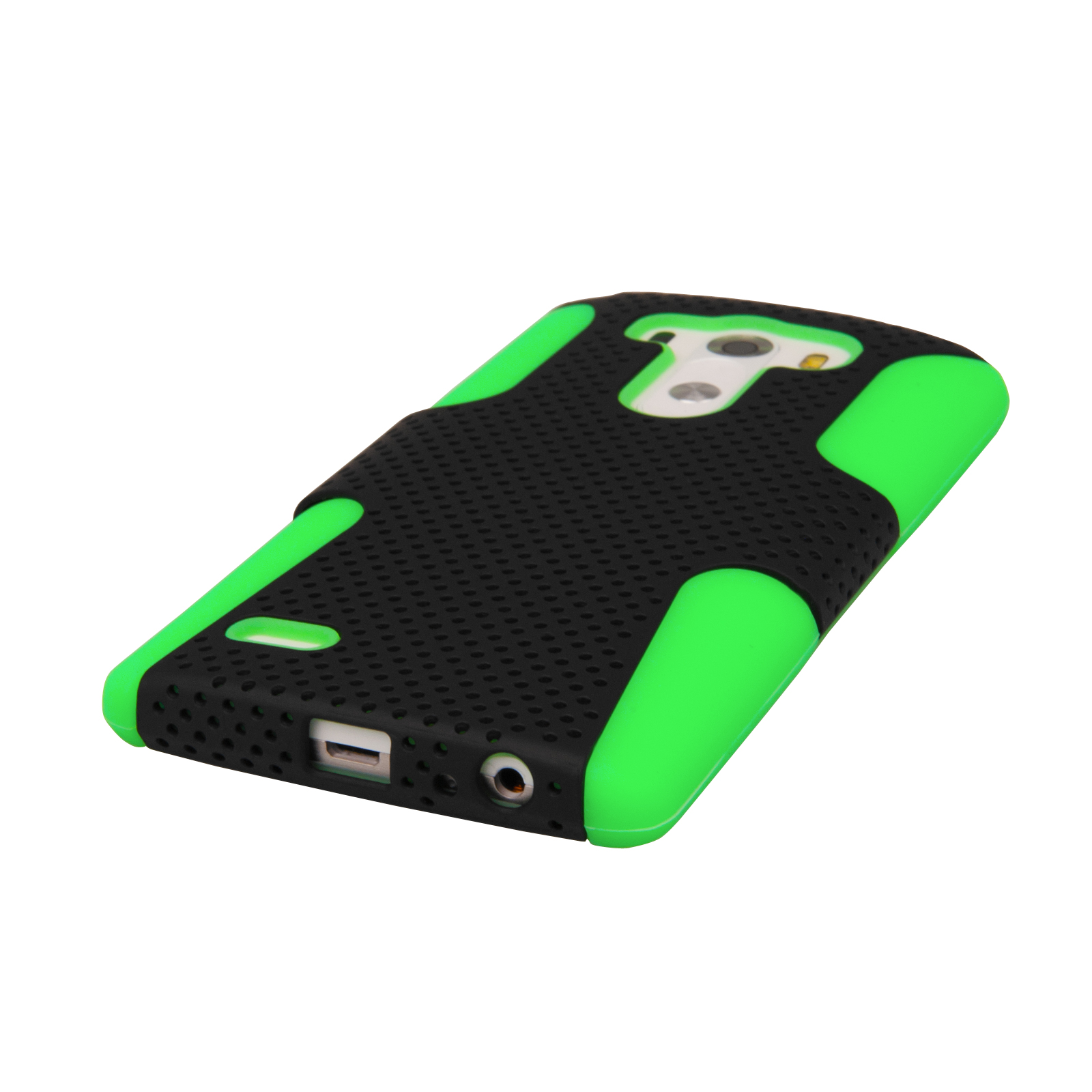 YouSave Accessories LG G3 Tough Mesh Combo Silicone Case - Green-Black