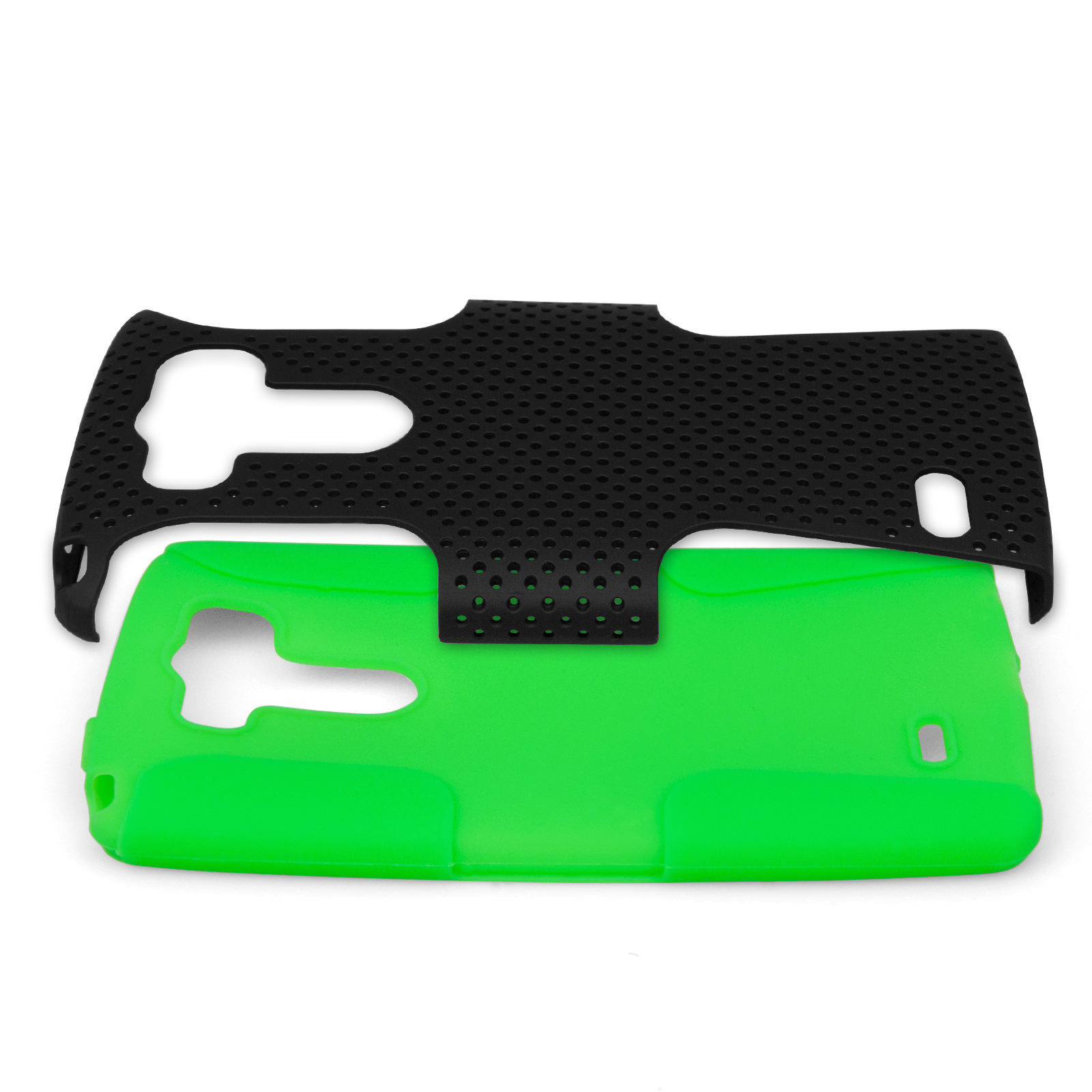 YouSave Accessories LG G3 Tough Mesh Combo Silicone Case - Green-Black
