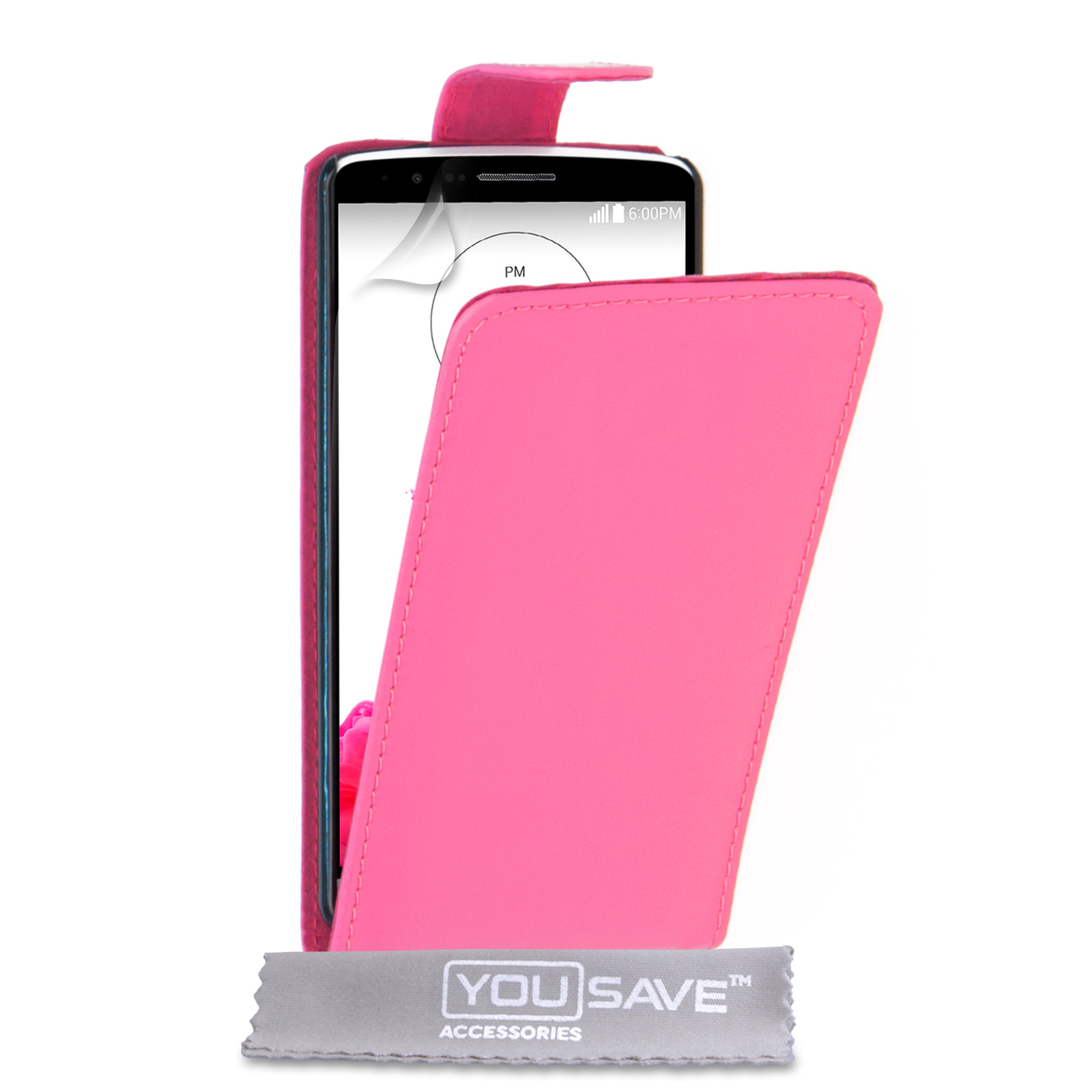 YouSave Accessories LG G3 Leather-Effect Flip Case - Hot Pink