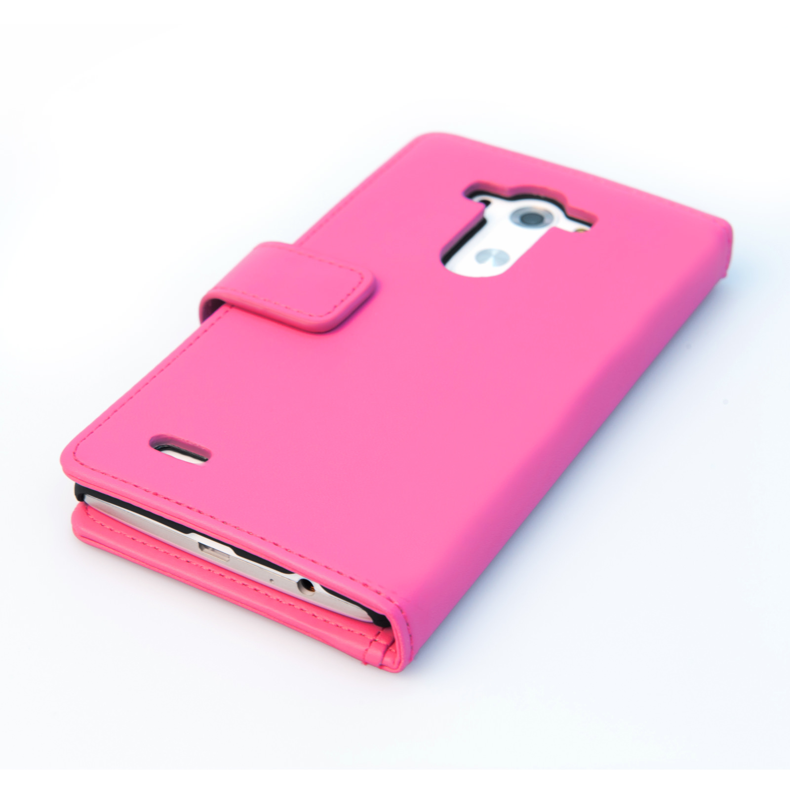 YouSave Accessories LG G3 Leather-Effect Wallet Case - Hot Pink