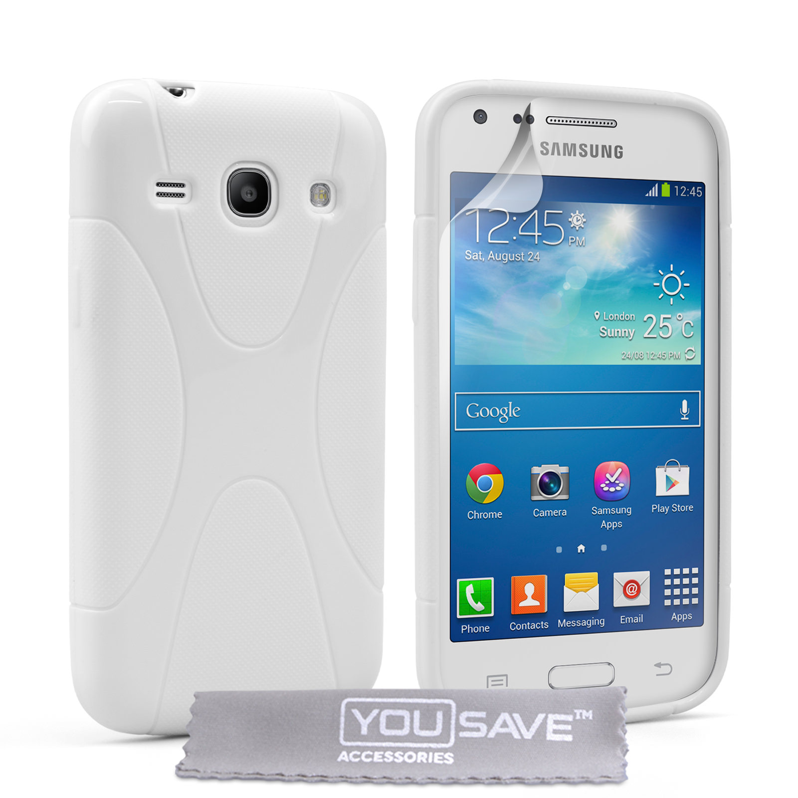 YouSave Samsung Galaxy Core Plus Silicone Gel X-Line Case - White