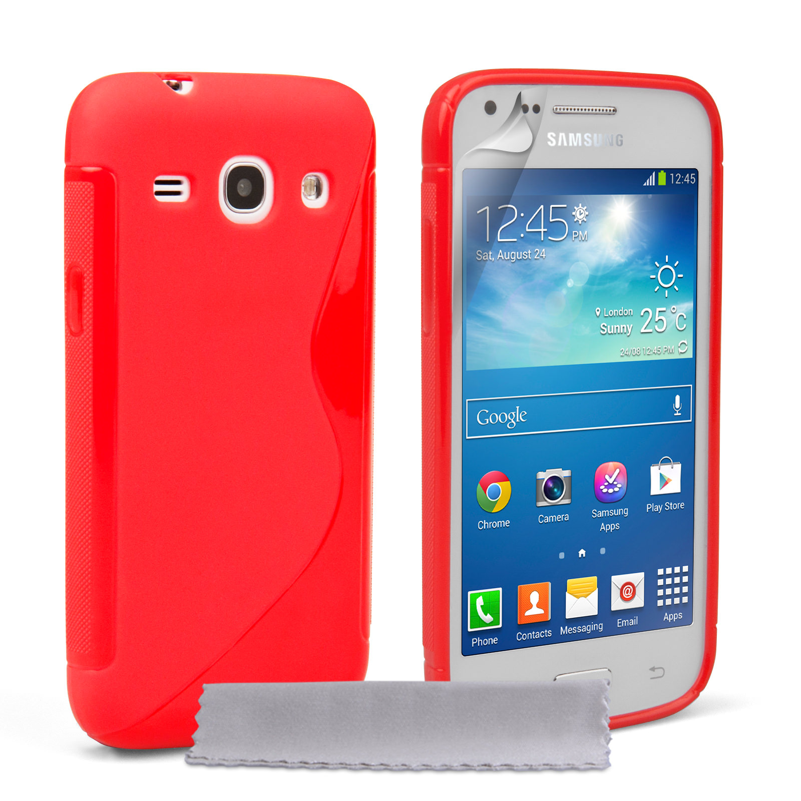 Caseflex Samsung Galaxy Core Plus Silicone Gel S-Line Case - Red