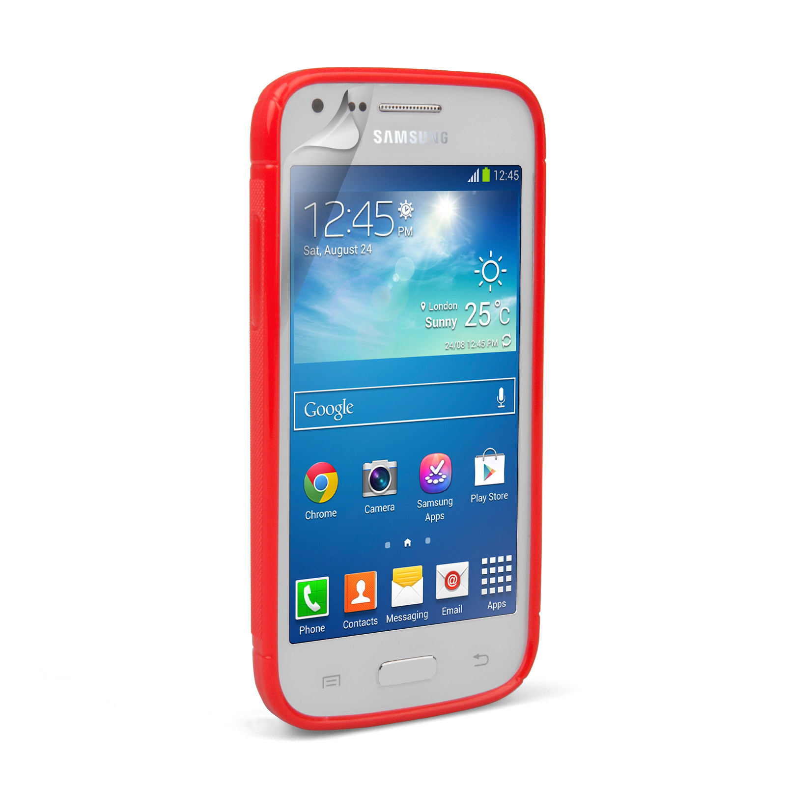 Caseflex Samsung Galaxy Core Plus Silicone Gel S-Line Case - Red