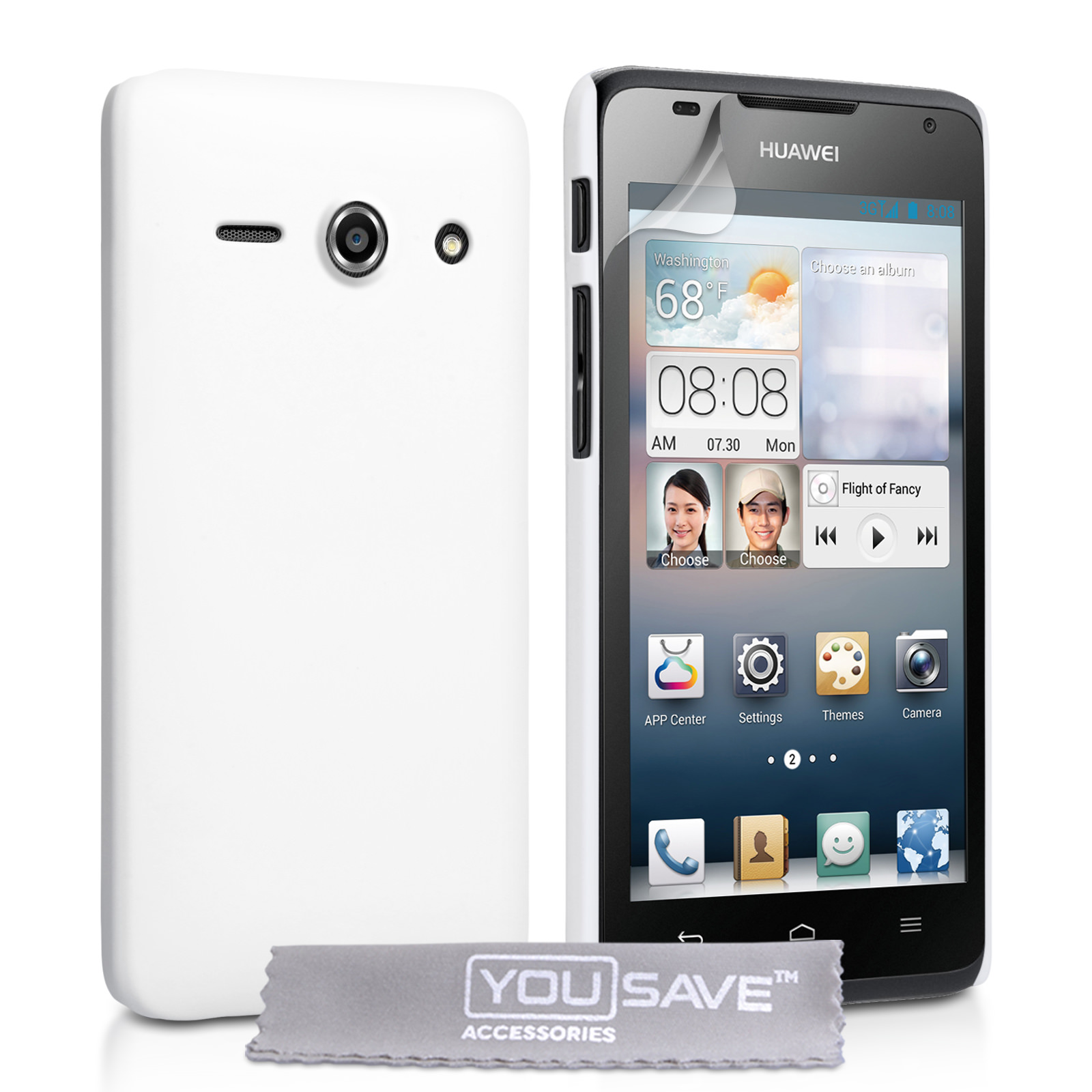 YouSave Accessories Huawei Ascend Y530 Hard Hybrid Case - White