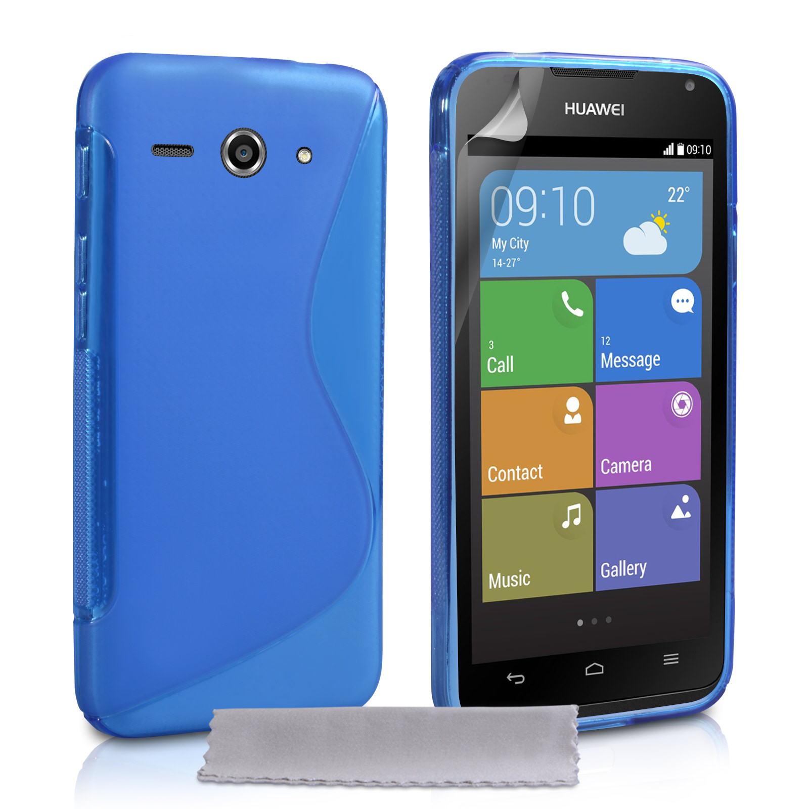 Caseflex Huawei Ascend Y530 Silicone Gel S-Line Case - Blue