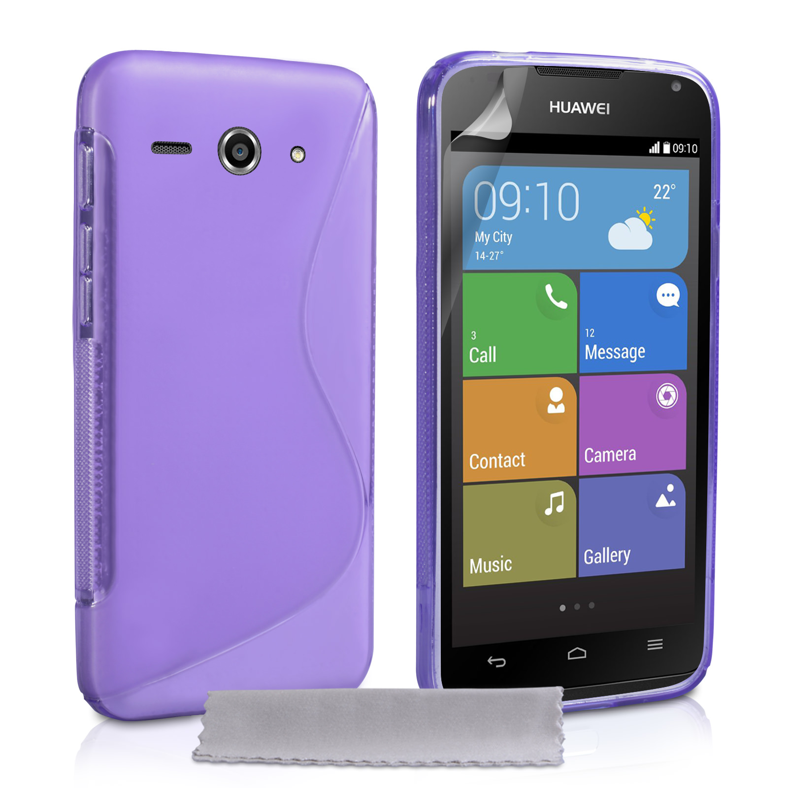 Caseflex Huawei Ascend Y530 Silicone Gel S-Line Case - Purple