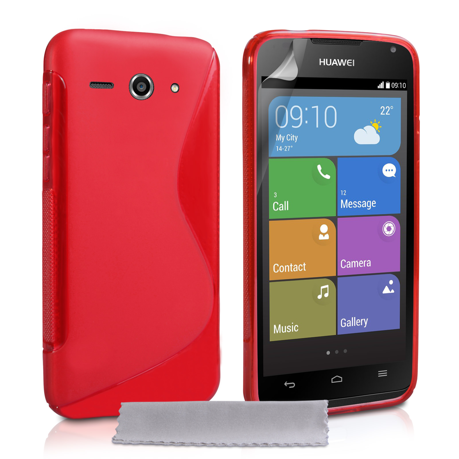 Caseflex Huawei Ascend Y530 Silicone Gel S-Line Case - Red