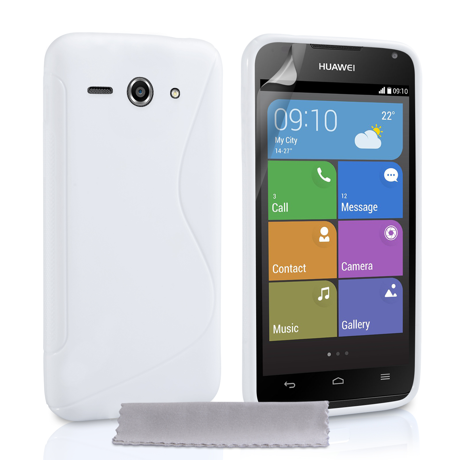 Caseflex Huawei Ascend Y530 Silicone Gel S-Line Case - White
