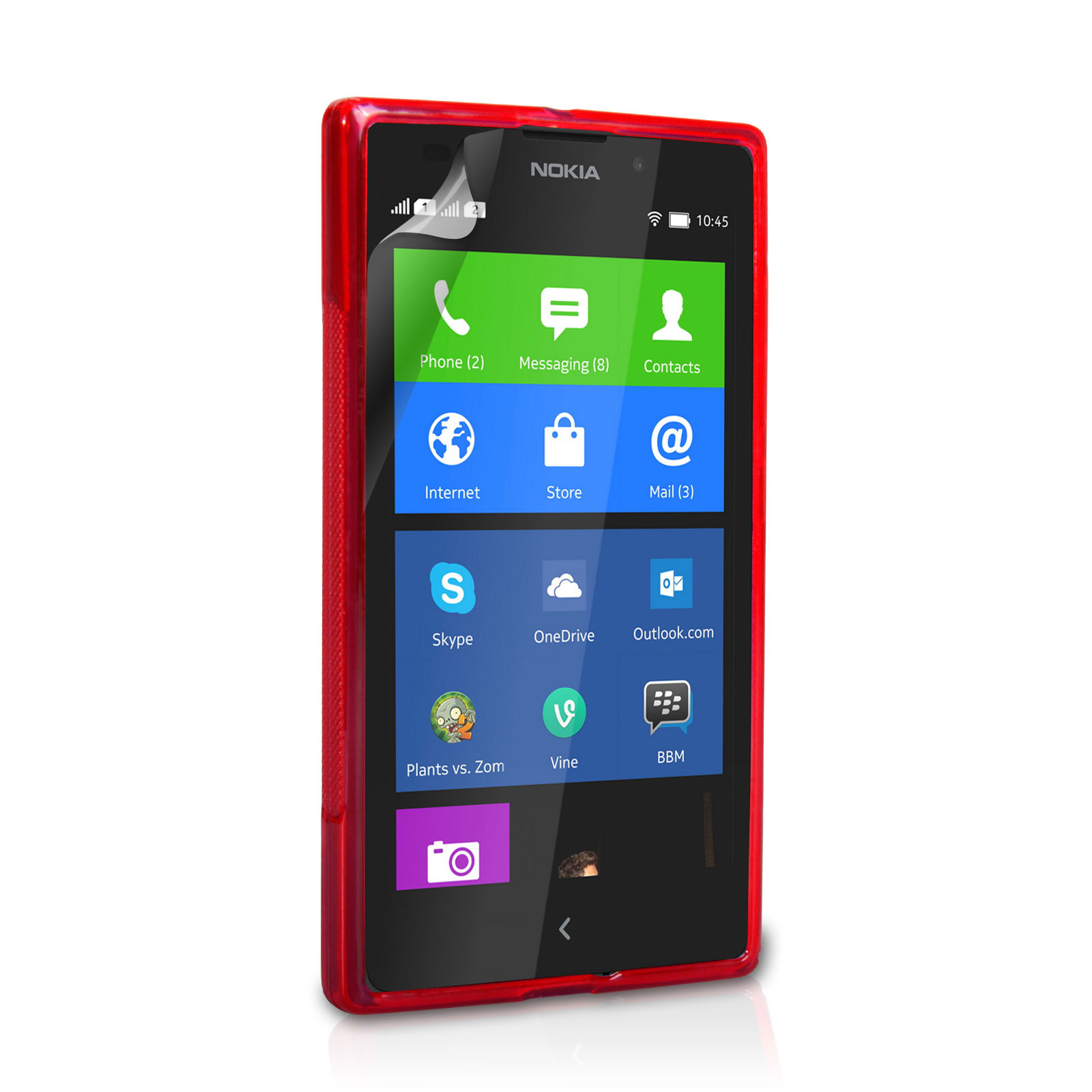 Caseflex Nokia XL Silicone Gel S-Line Case - Red