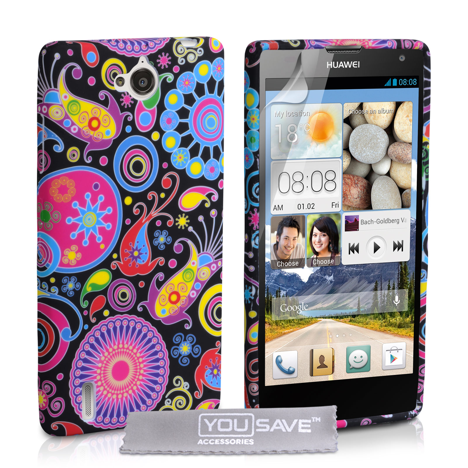 YouSave Accessories Huawei Ascend G740 Jellyfish Silicone Gel Case