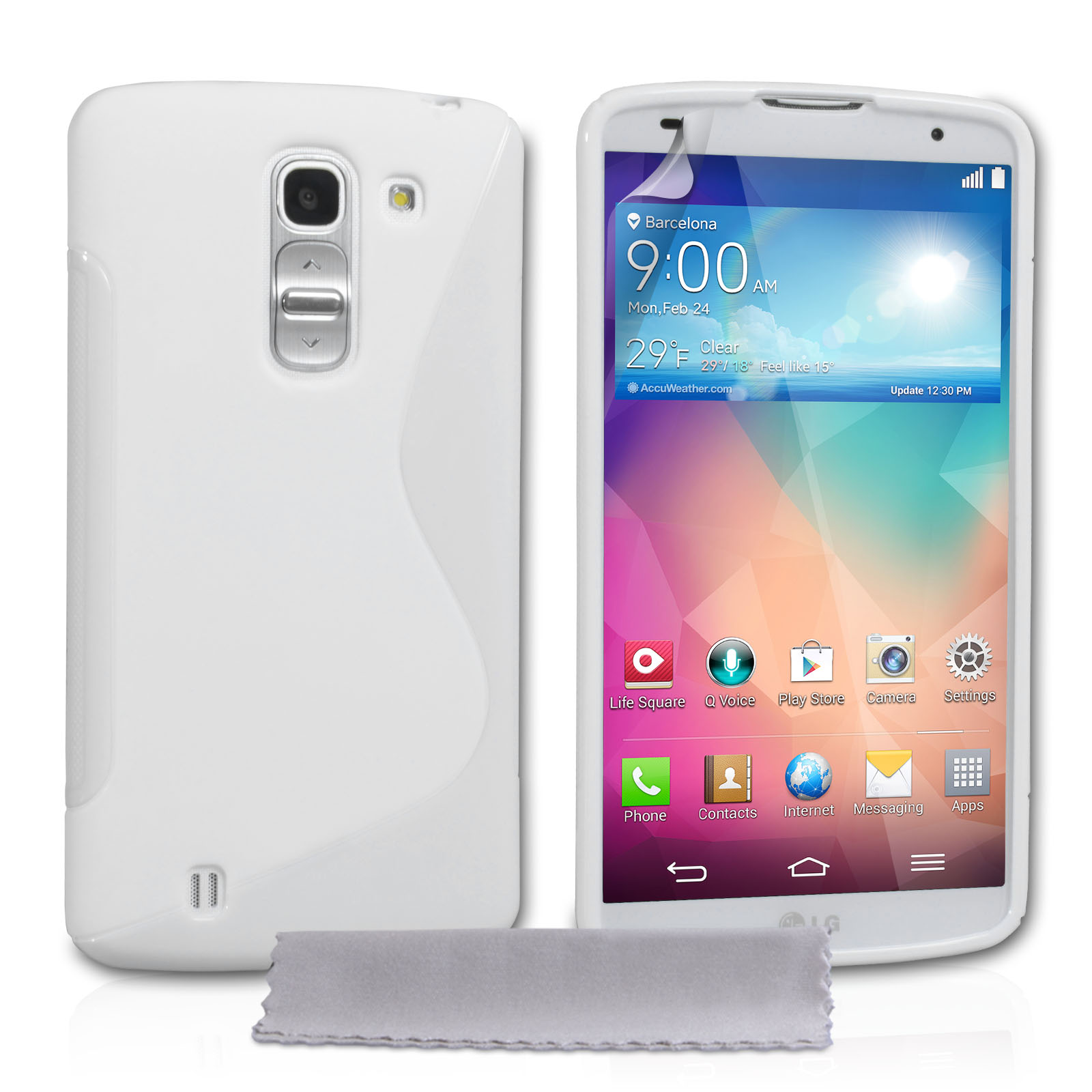 Caseflex LG G Pro 2 Silicone Gel S-Line Case - White