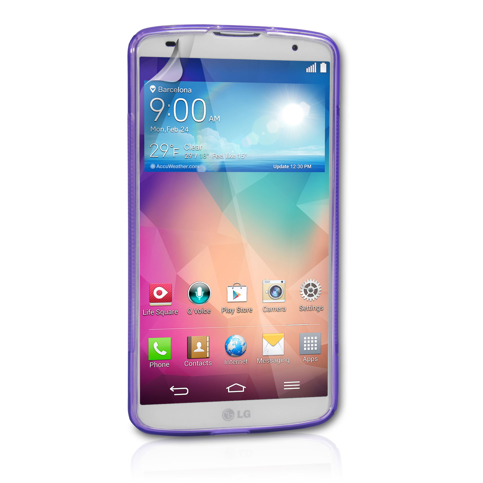 Caseflex LG G Pro 2 Silicone Gel S-Line Case - Purple