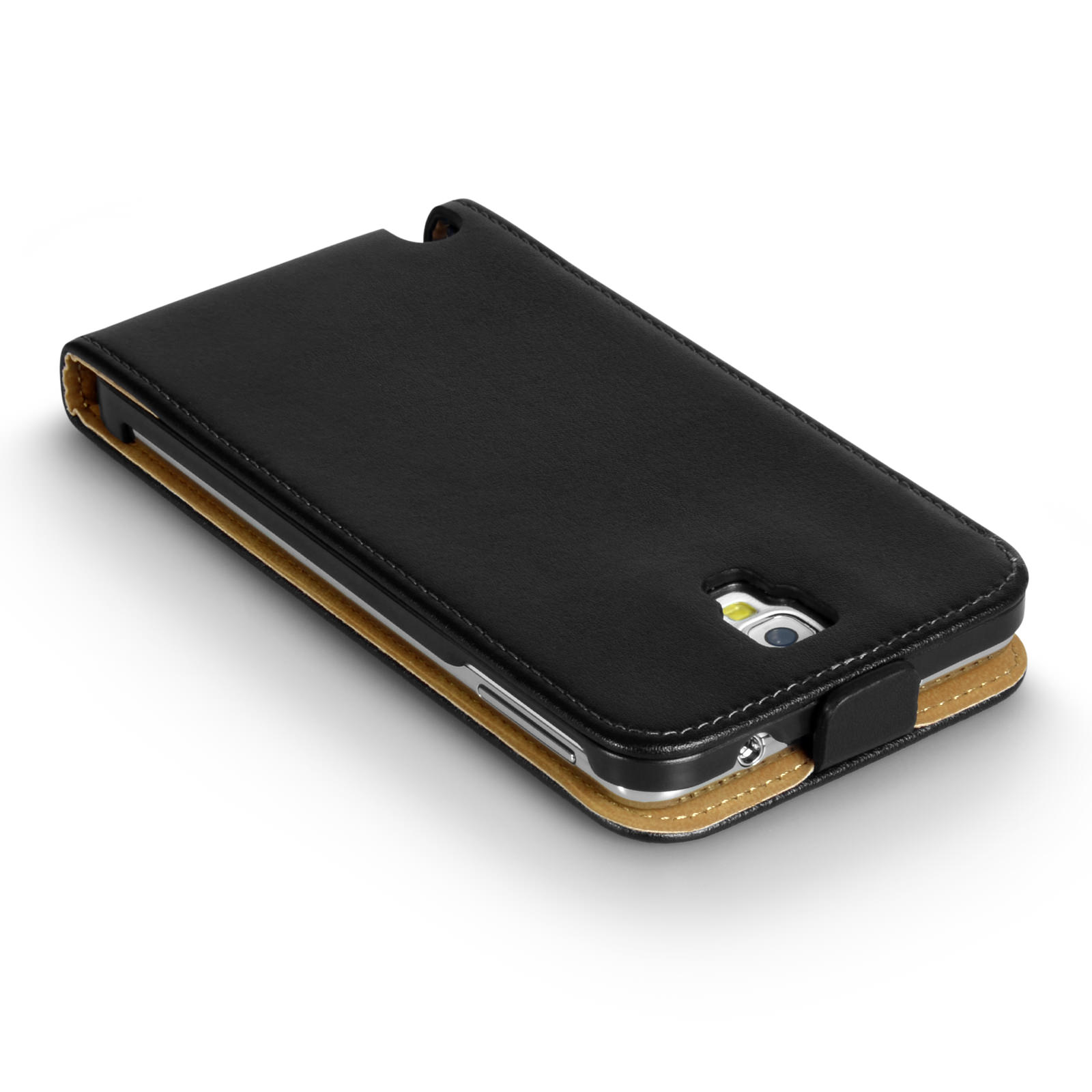 Caseflex Samsung Galaxy Note 3 Neo Real Leather Flip Case - Black