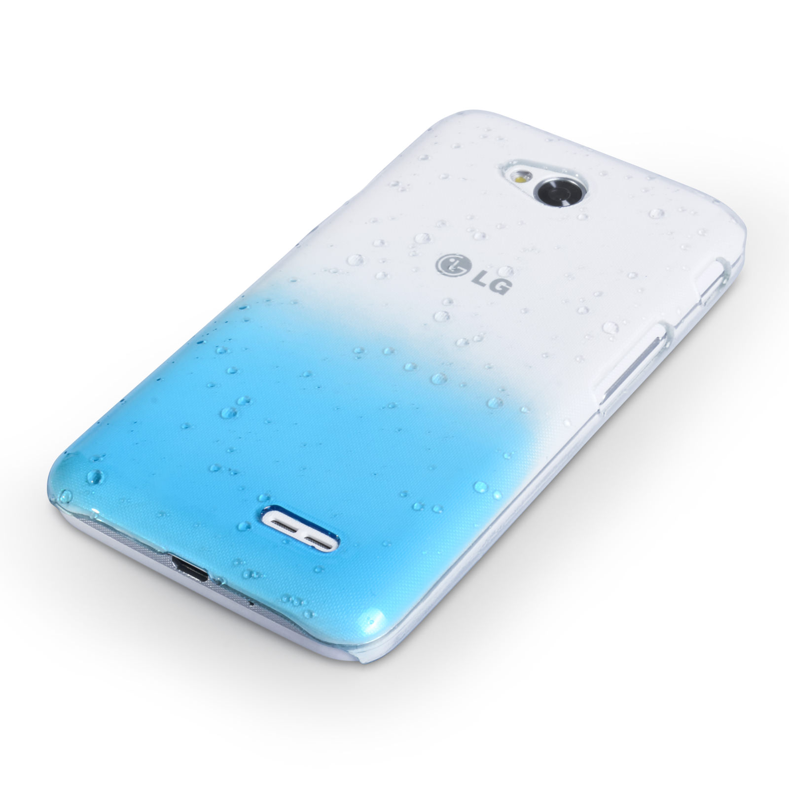 YouSave Accessories LG L70 Raindrop Hard Case - Blue-Clear