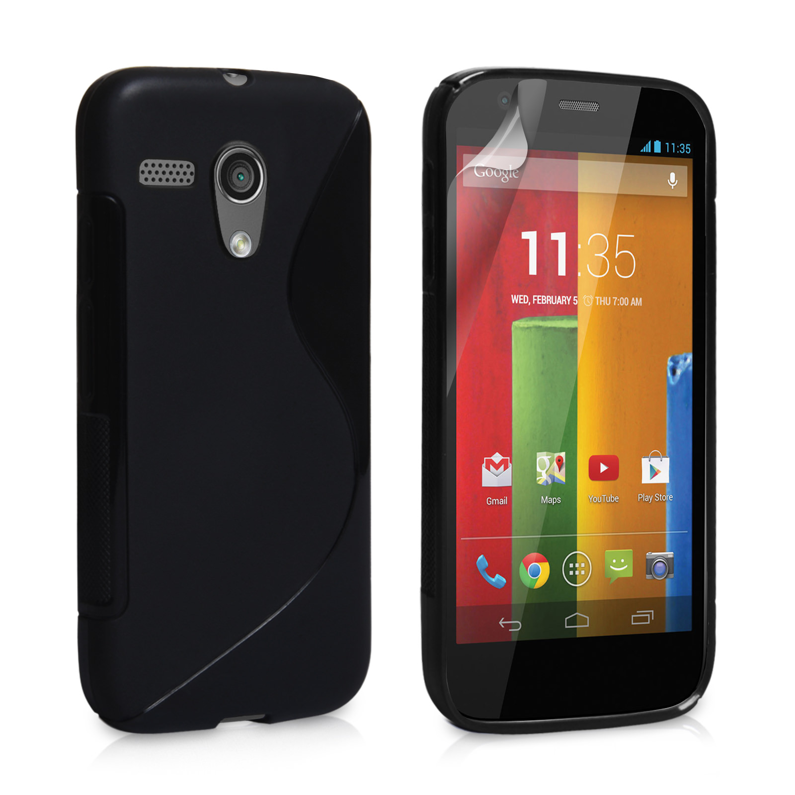 Caseflex Motorola Moto G Silicone Gel S-Line Case - Black