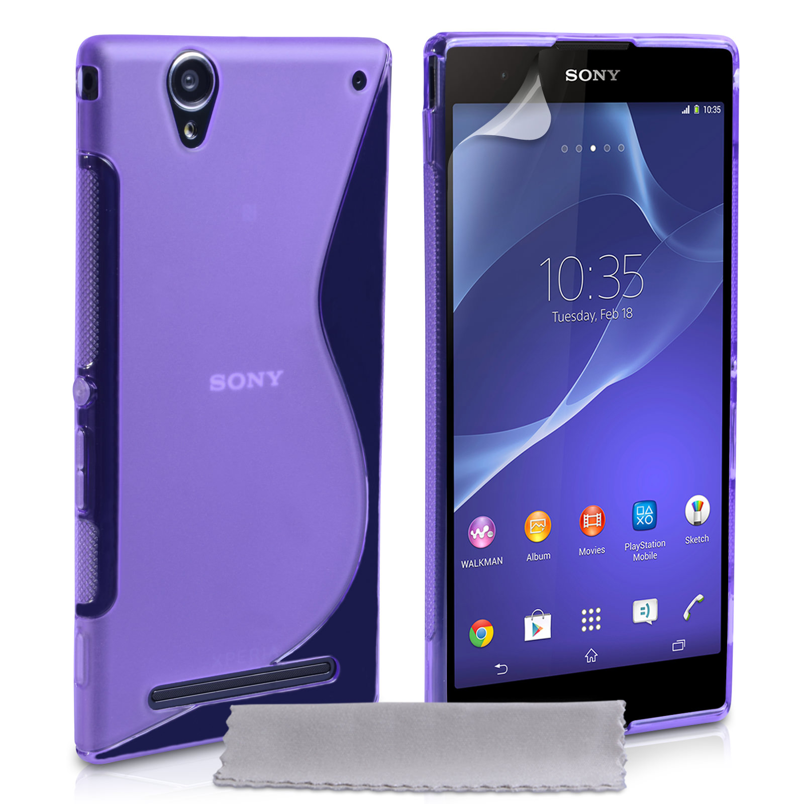 Caseflex Sony Xperia T2 Ultra Silicone Gel S-Line Case - Purple