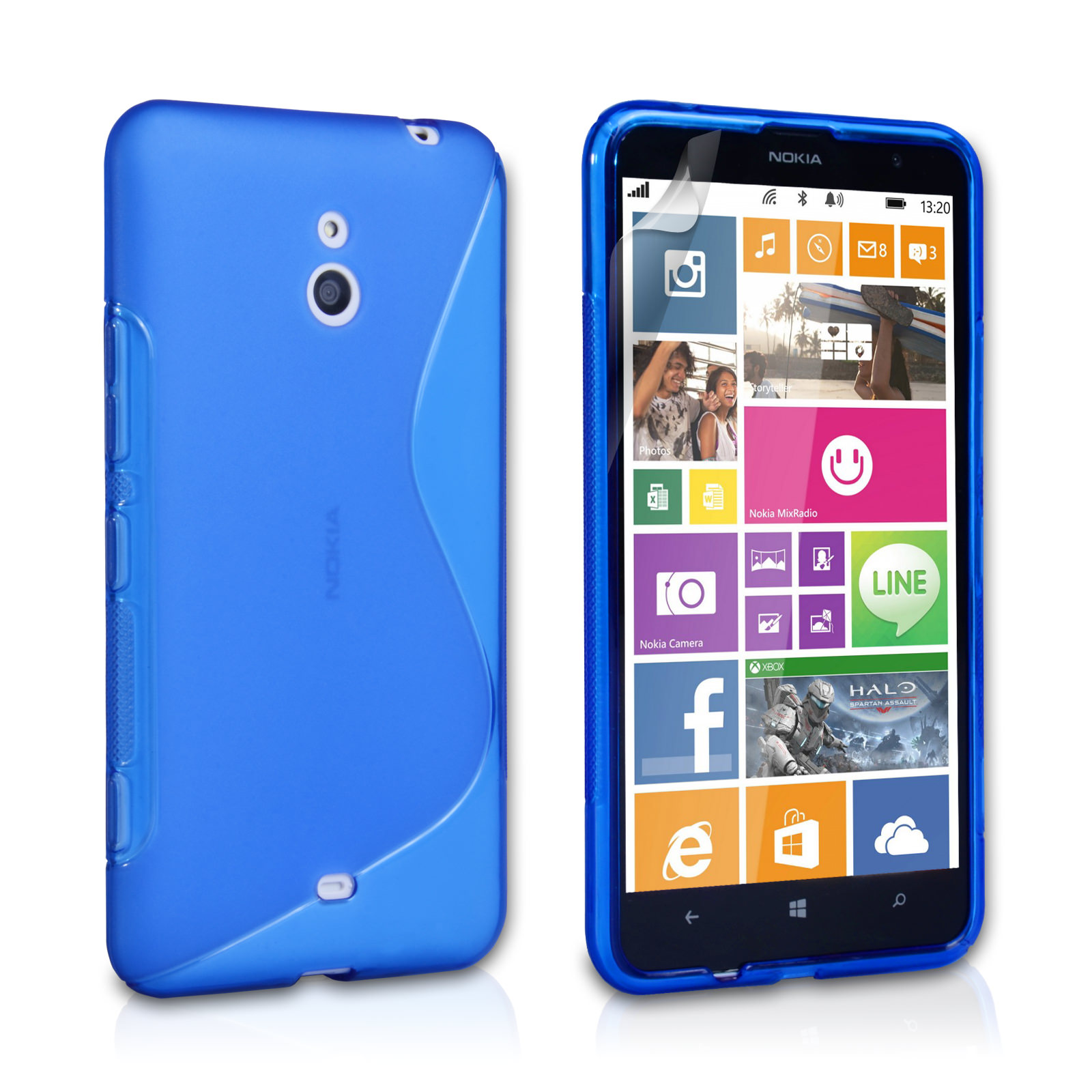 Caseflex Nokia Lumia 1320 Silicone Gel S-Line Case - Blue