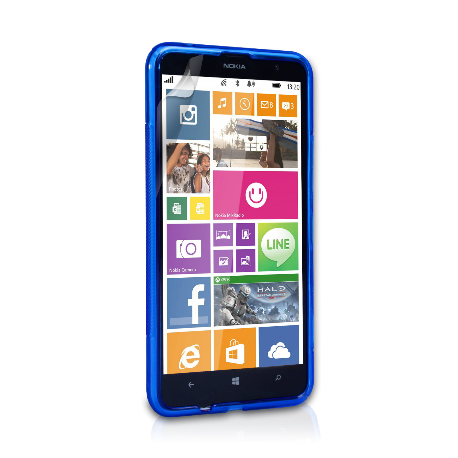 Caseflex Nokia Lumia 1320 Silicone Gel S-Line Case - Blue